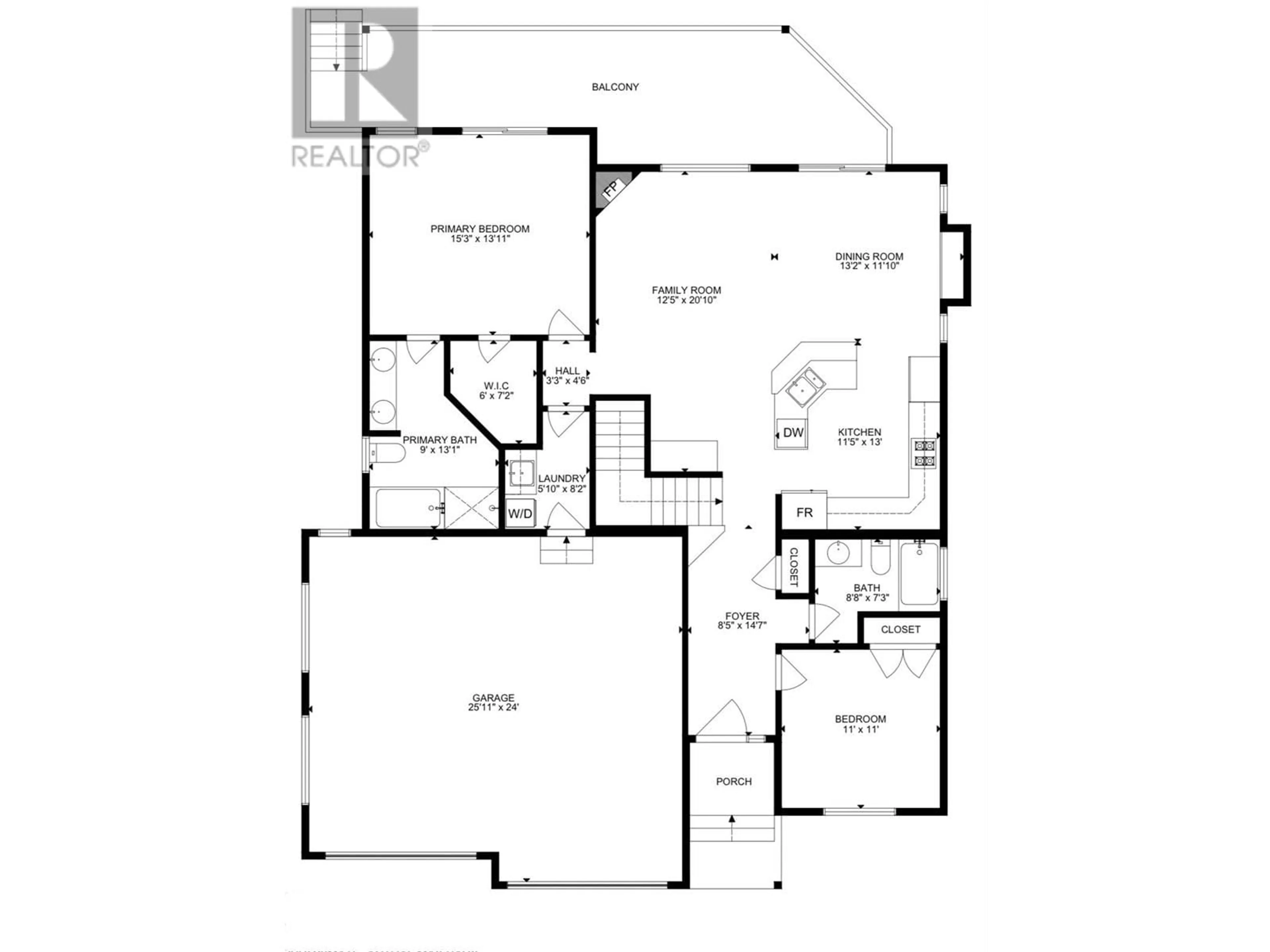 Floor plan for 1831 PRIMROSE Crescent, Kamloops British Columbia V2H1T7