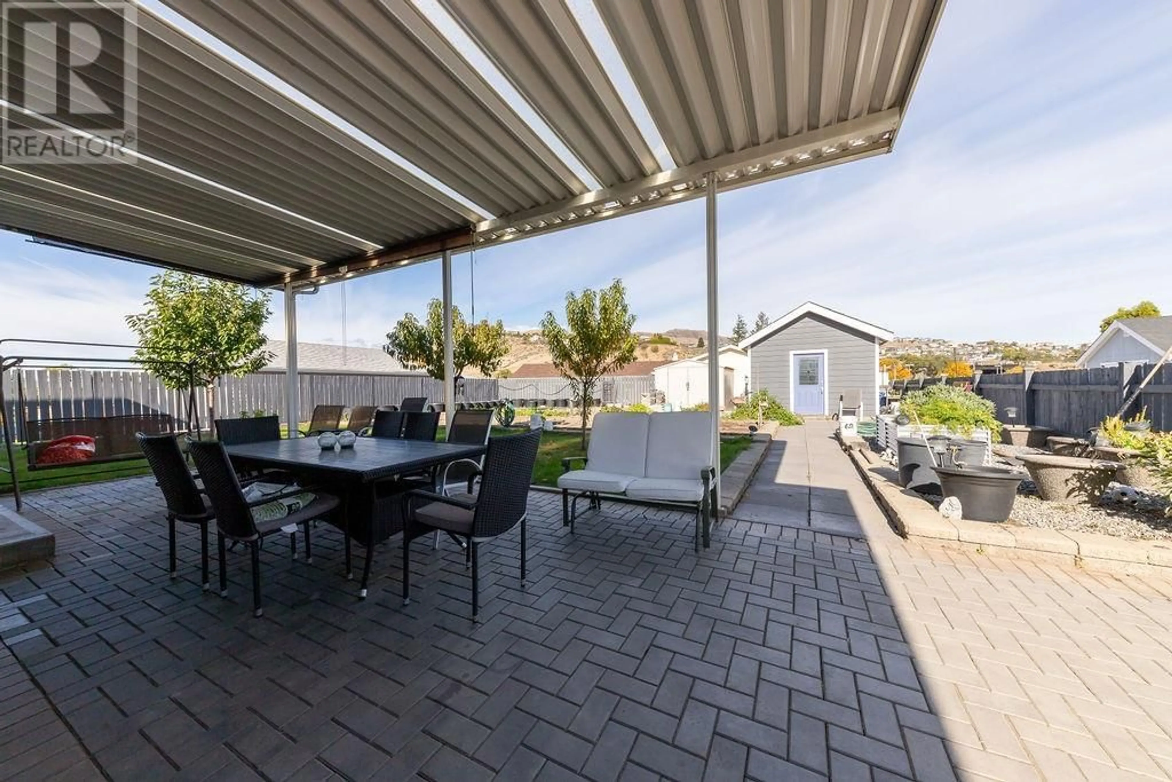 Patio, the fenced backyard for 918 CRANBROOK Place, Kamloops British Columbia V2B2A8