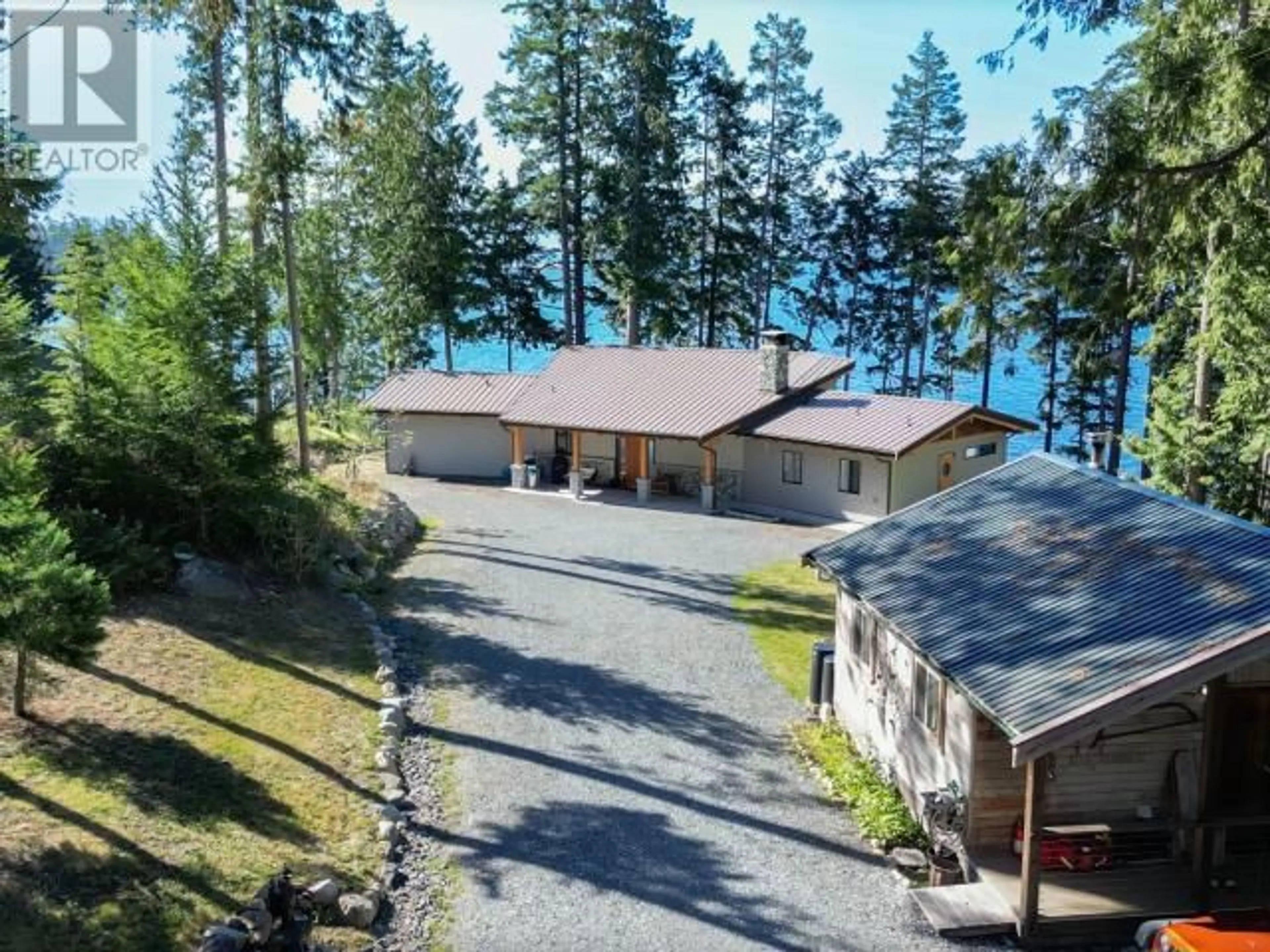 A pic from outside/outdoor area/front of a property/back of a property/a pic from drone, water/lake/river/ocean view for 12369 SCOTCH FIR POINT RD, Powell River British Columbia