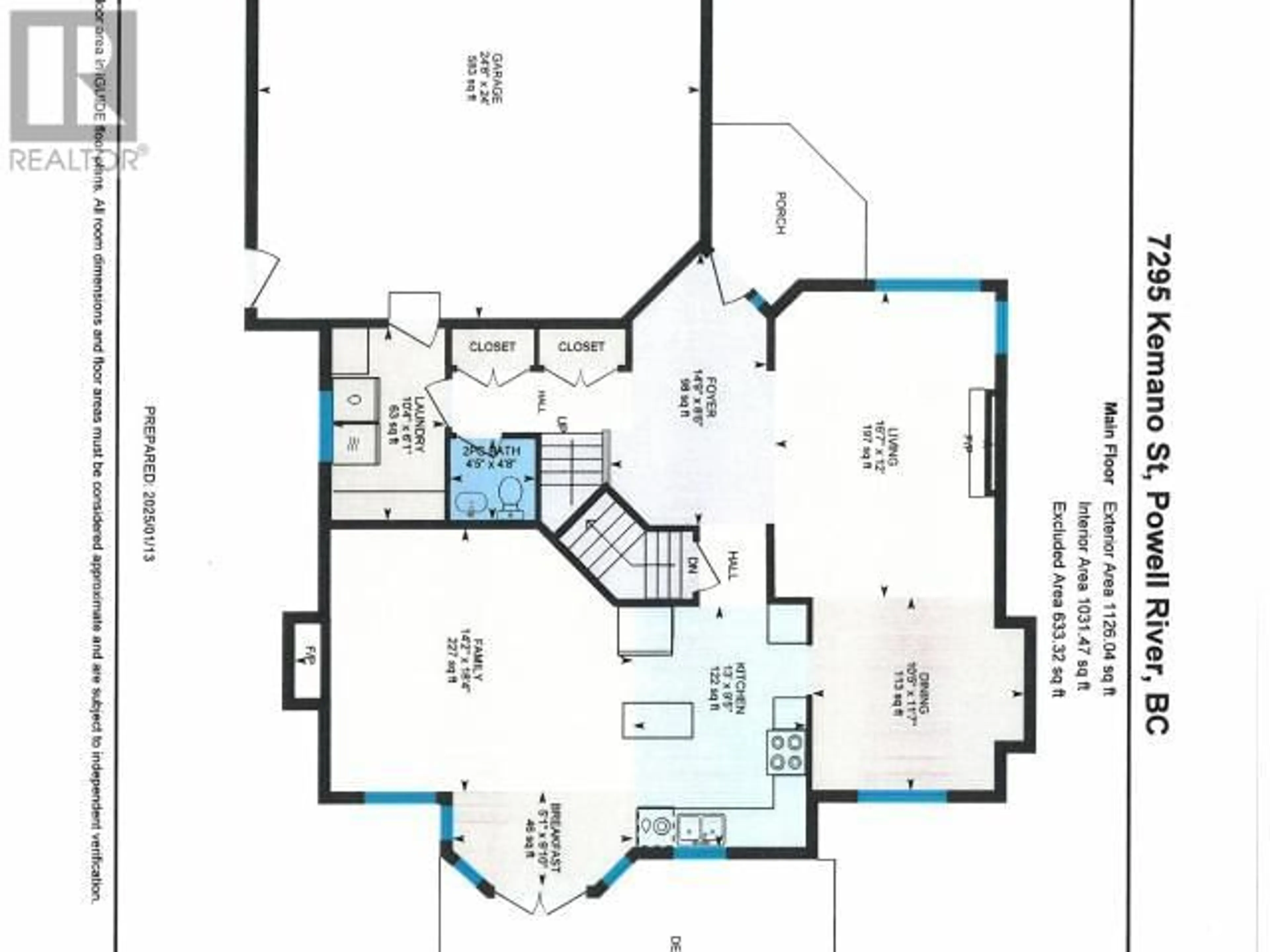 Floor plan for 7295 KEMANO STREET, Powell River British Columbia V8A1J3