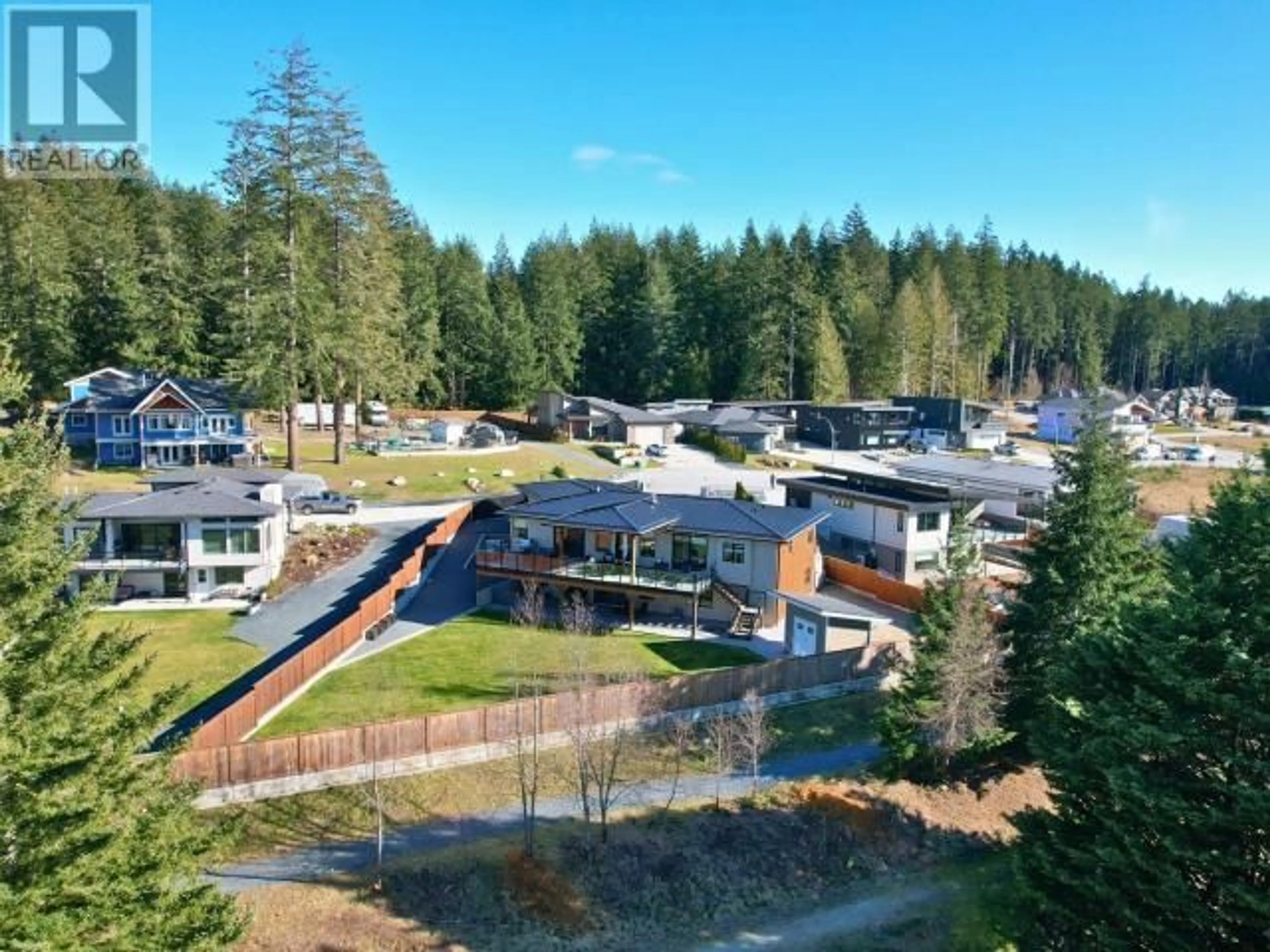 A pic from outside/outdoor area/front of a property/back of a property/a pic from drone, mountain view for 3949 EAGLE RIDGE PLACE, Powell River British Columbia V8A0A7