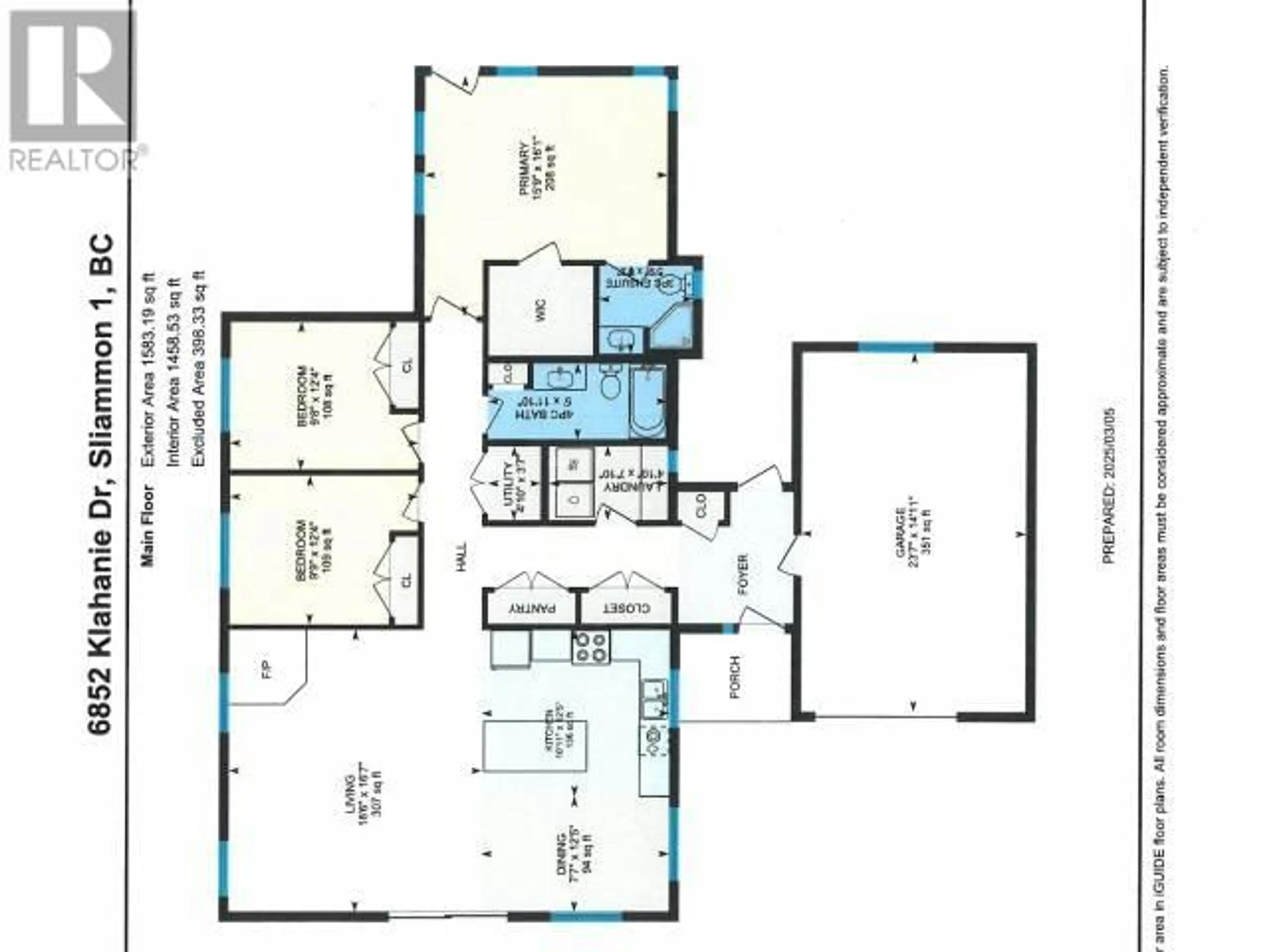 Floor plan for 6852 KLAHANIE DRIVE, Powell River British Columbia V8A0C2