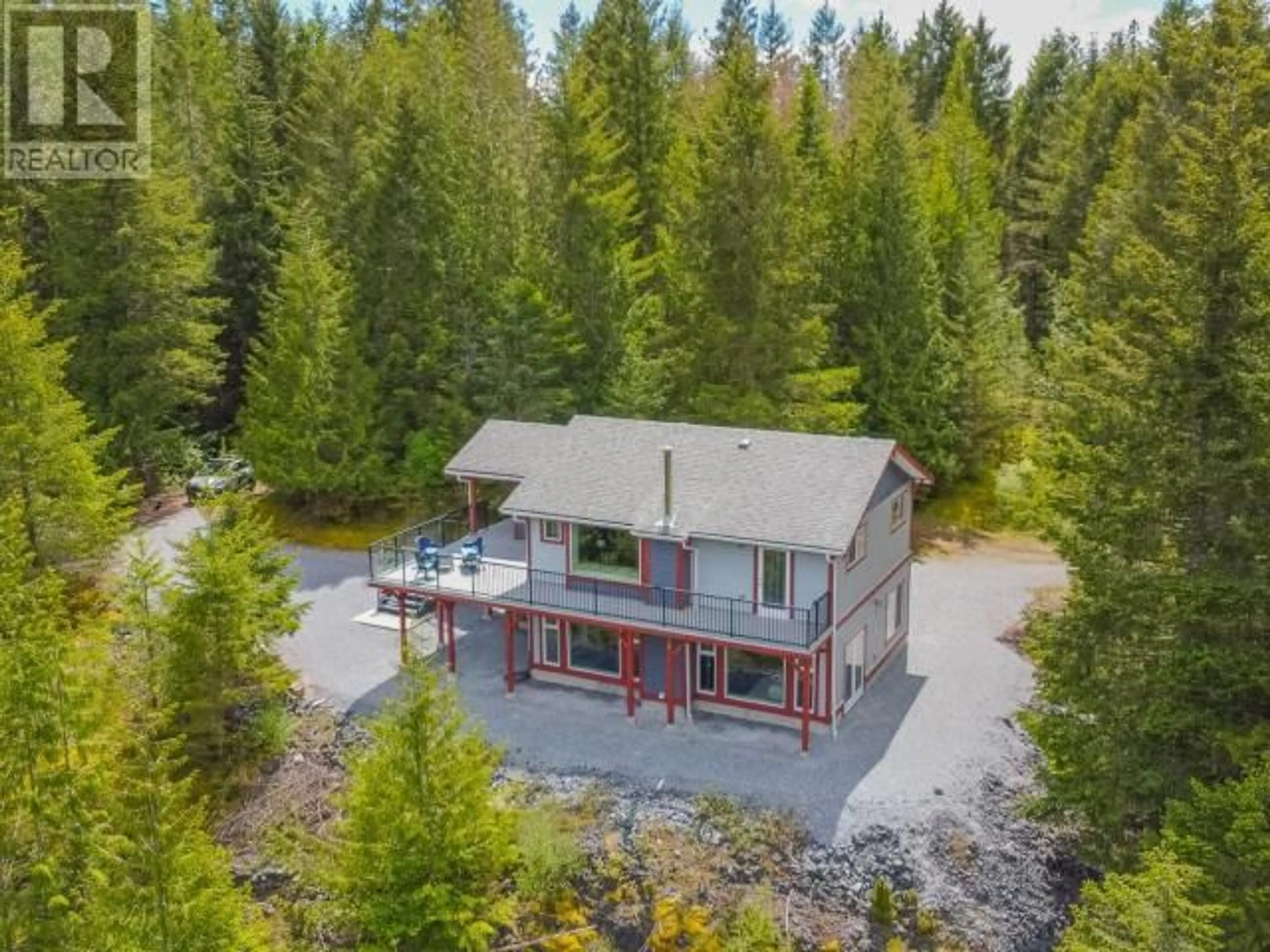 A pic from outside/outdoor area/front of a property/back of a property/a pic from drone, forest/trees view for 2389 WALL STREET, Texada Island British Columbia V0N3K0