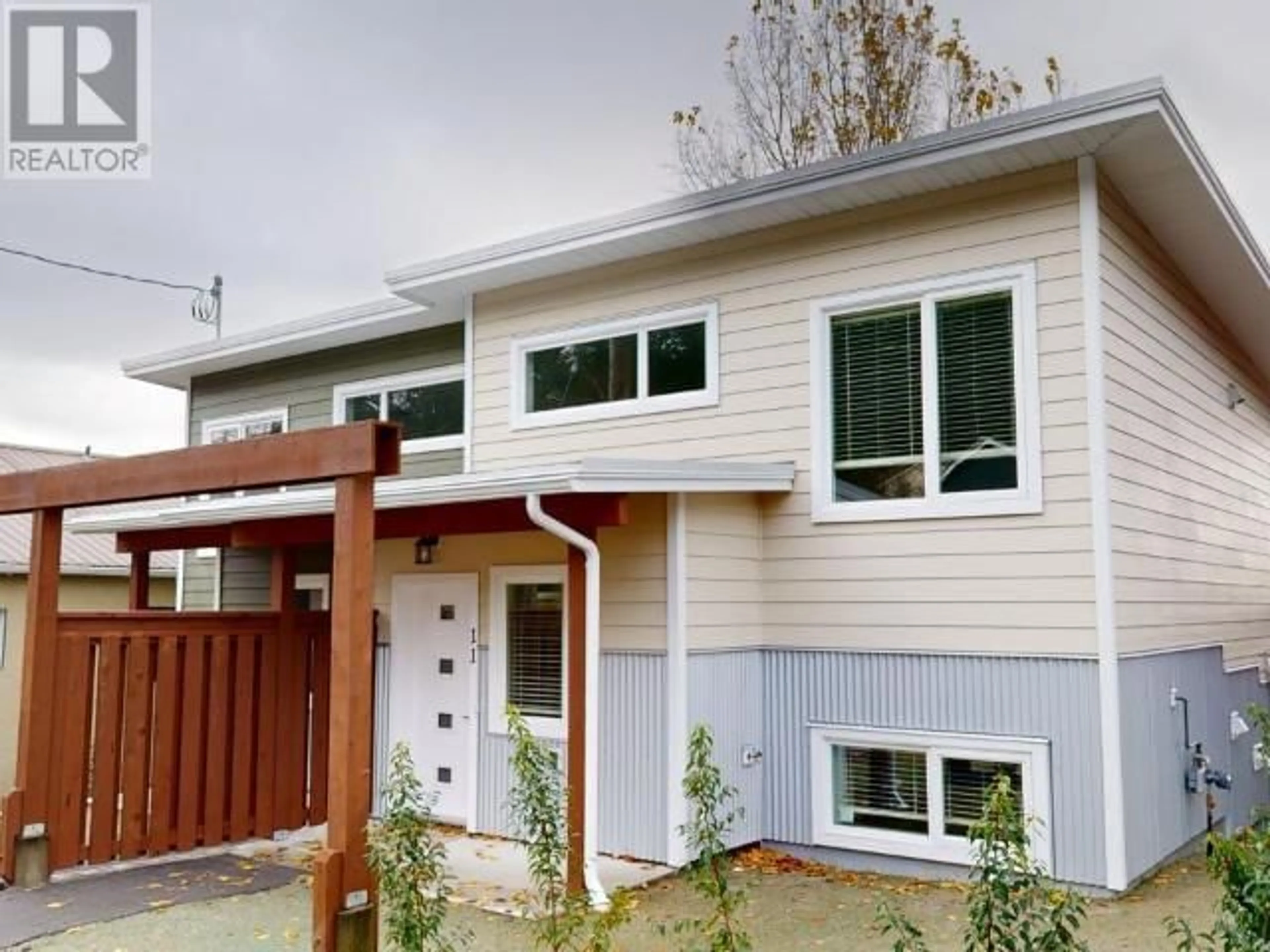 Home with vinyl exterior material, street for 11-6730 CRANBERRY STREET, Powell River British Columbia V8A3Z4