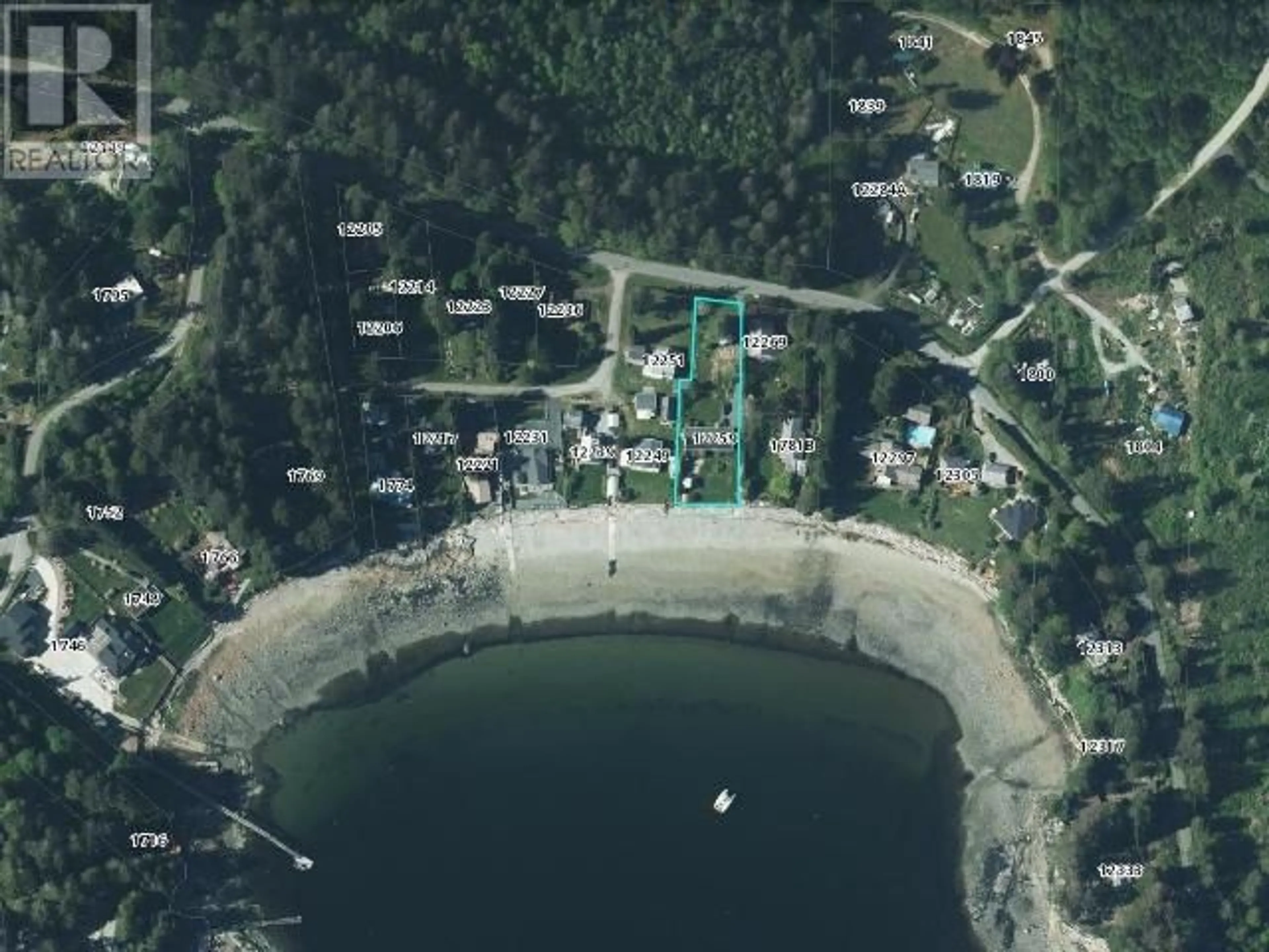 A pic from outside/outdoor area/front of a property/back of a property/a pic from drone, water/lake/river/ocean view for 12259 SCOTCH FIR POINT RD, Powell River British Columbia V8A2R7