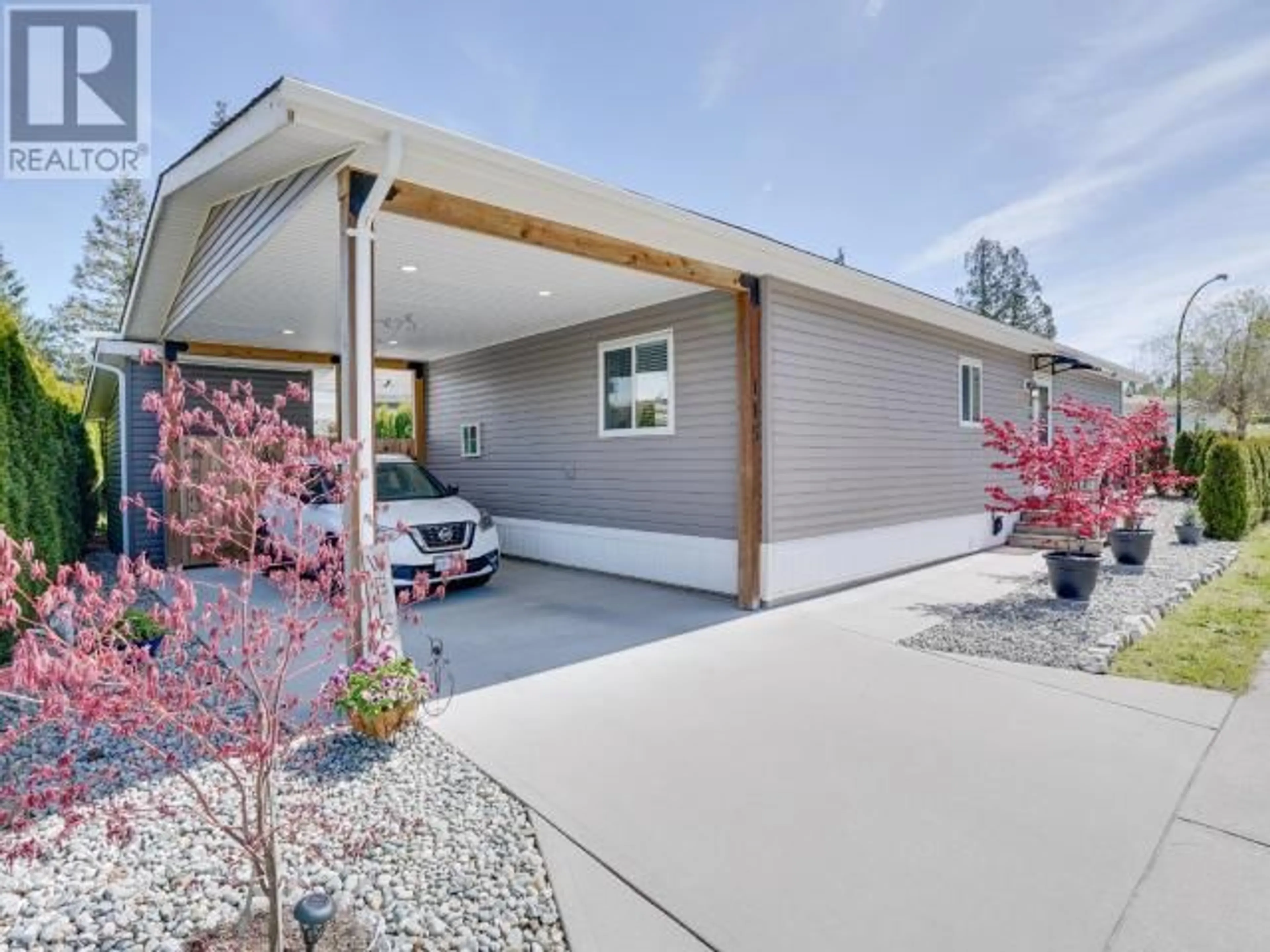 Home with vinyl exterior material, street for 115 - 8430 SPRINGBROOK ROAD, Powell River British Columbia V8A0S3