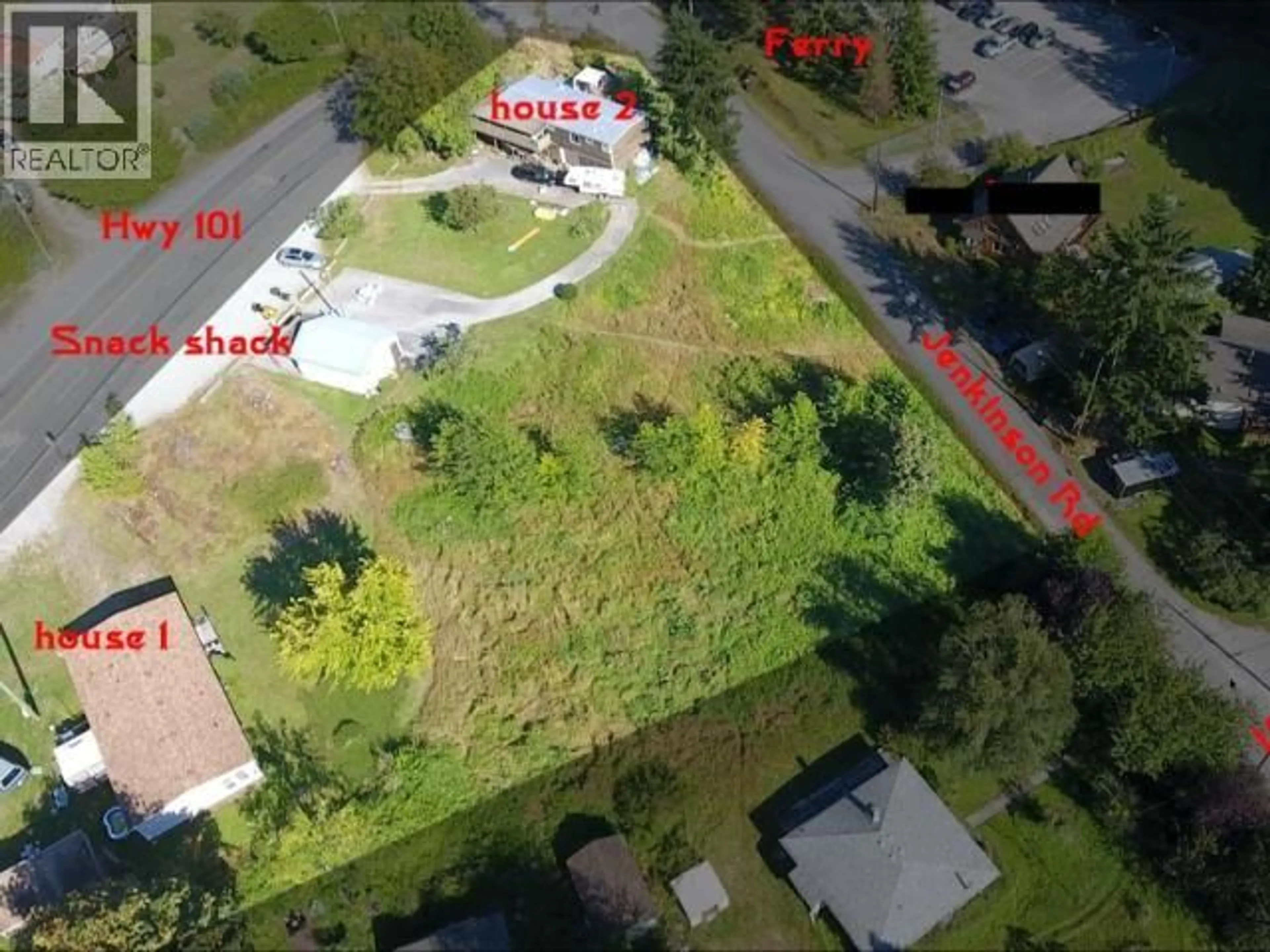 A pic from outside/outdoor area/front of a property/back of a property/a pic from drone, street for 15029 HIGHWAY 101, Powell River British Columbia V8A0N2