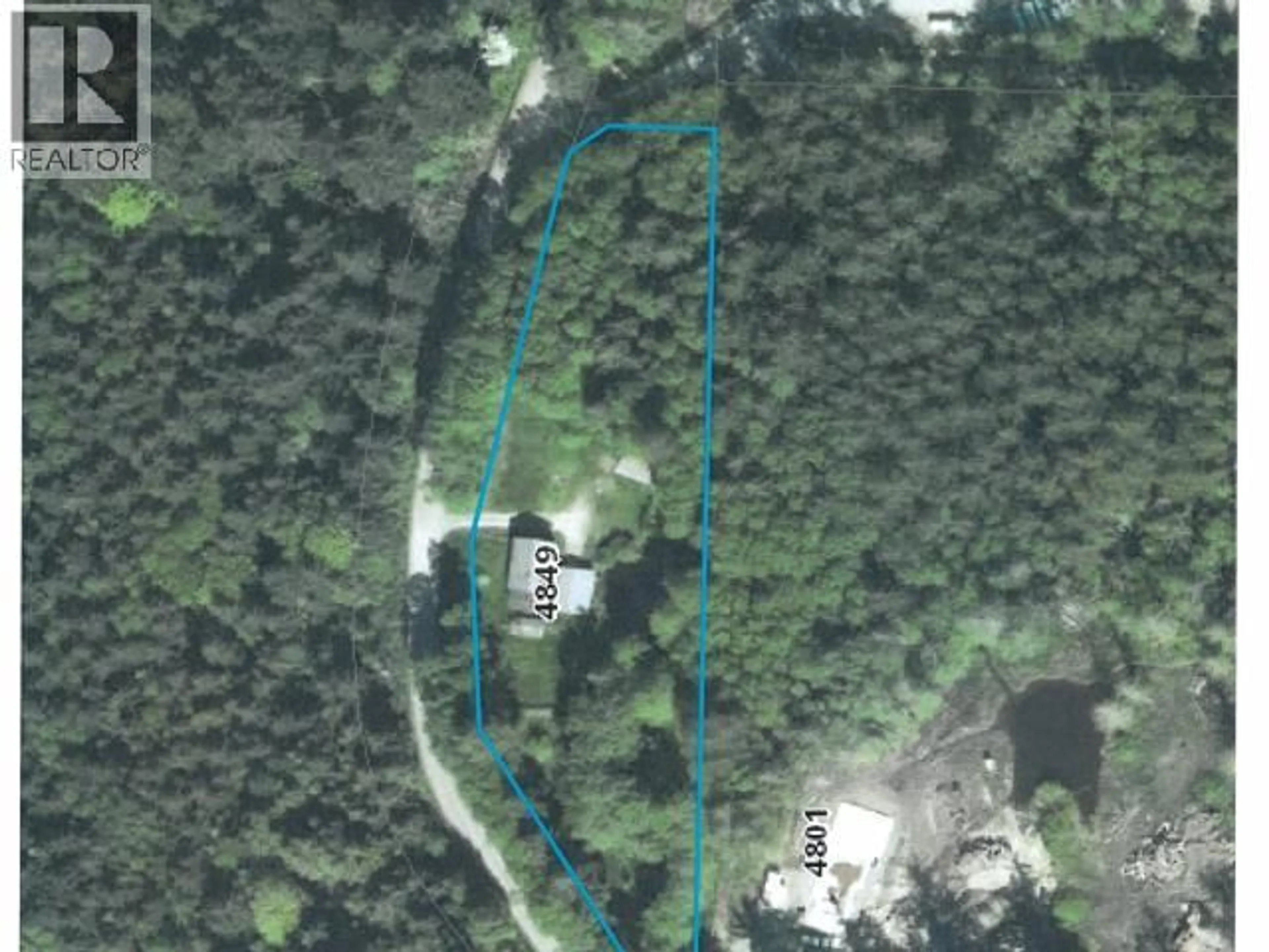 A pic from outside/outdoor area/front of a property/back of a property/a pic from drone, forest/trees view for 4849 TOMKINSON ROAD, Powell River British Columbia V8A0C5