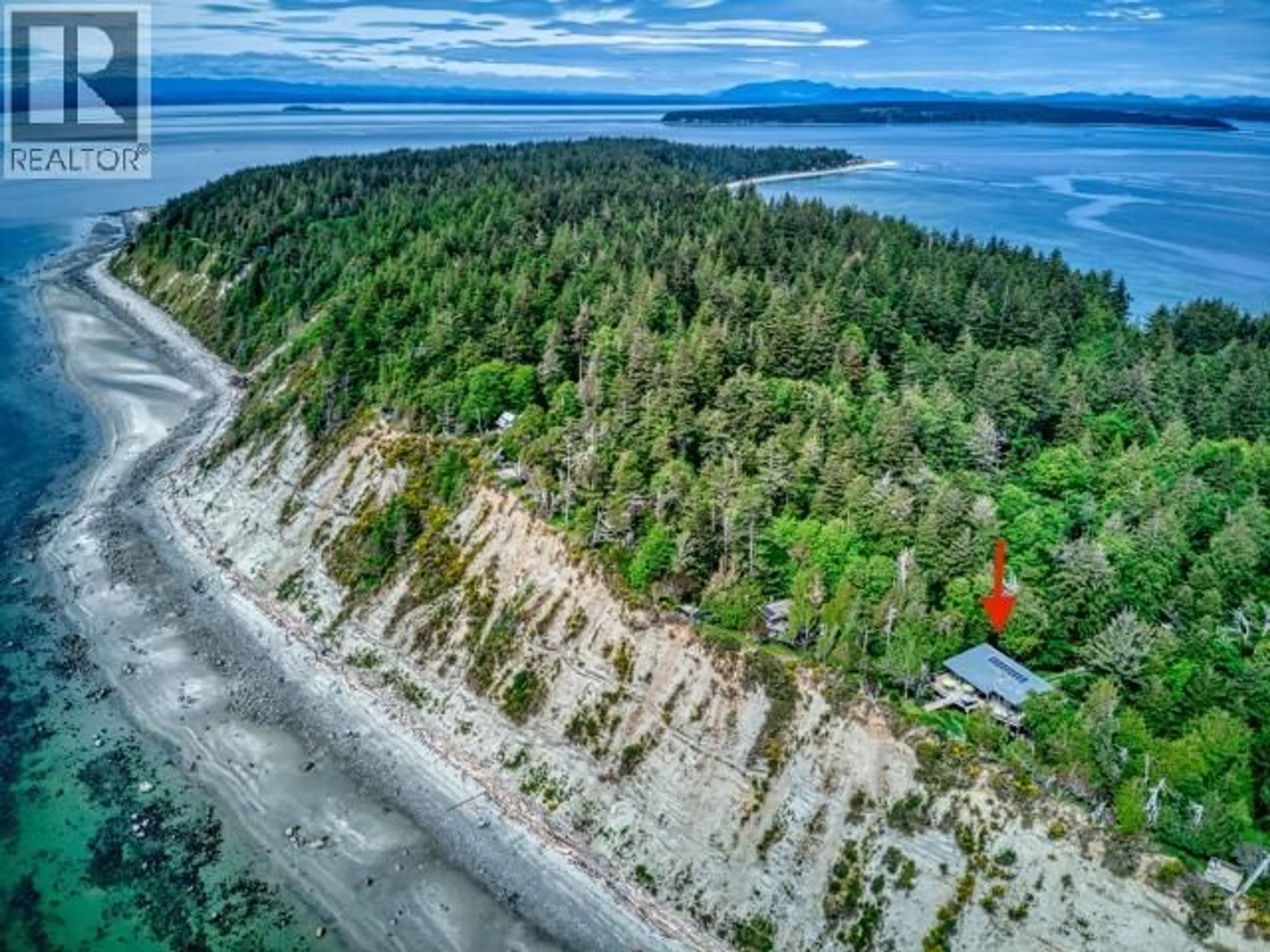A pic from outside/outdoor area/front of a property/back of a property/a pic from drone, water/lake/river/ocean view for 1628 VANCOUVER BLVD, Savary Island British Columbia