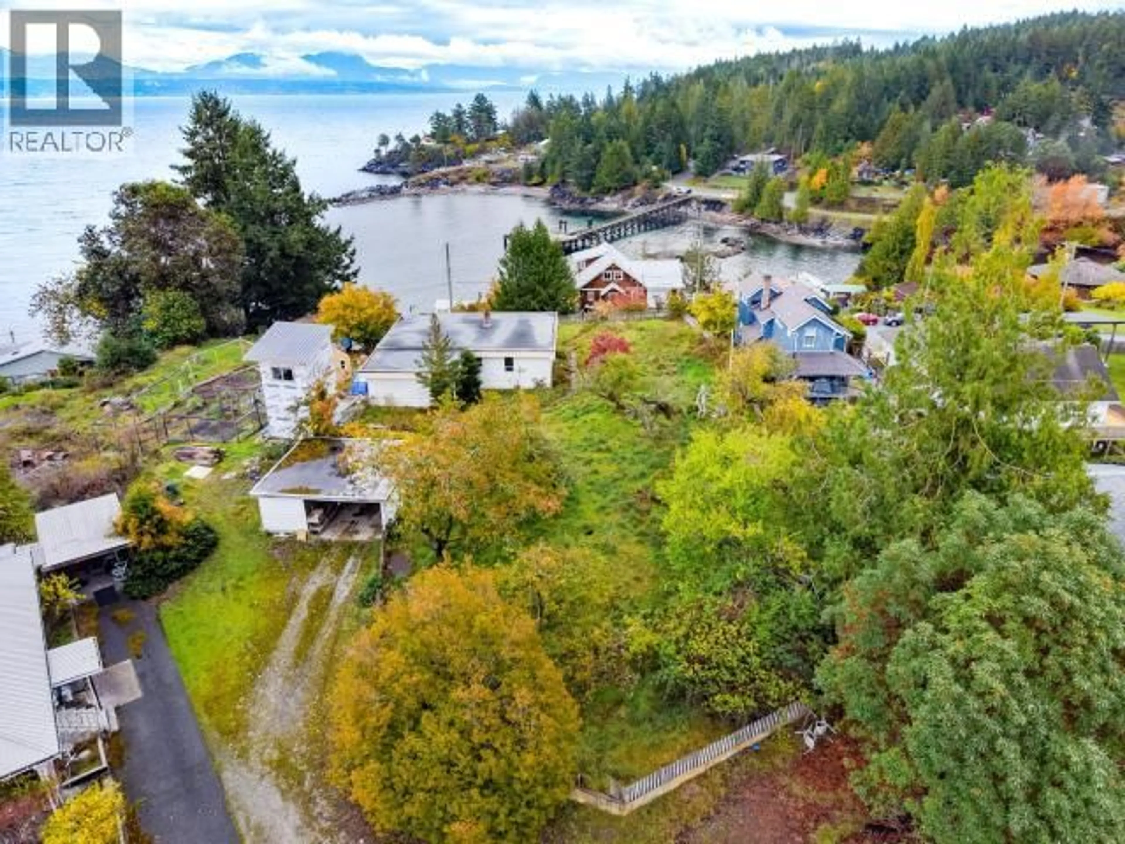 A pic from outside/outdoor area/front of a property/back of a property/a pic from drone, water/lake/river/ocean view for 5358 EARL STREET, Texada Island British Columbia V0N3K0