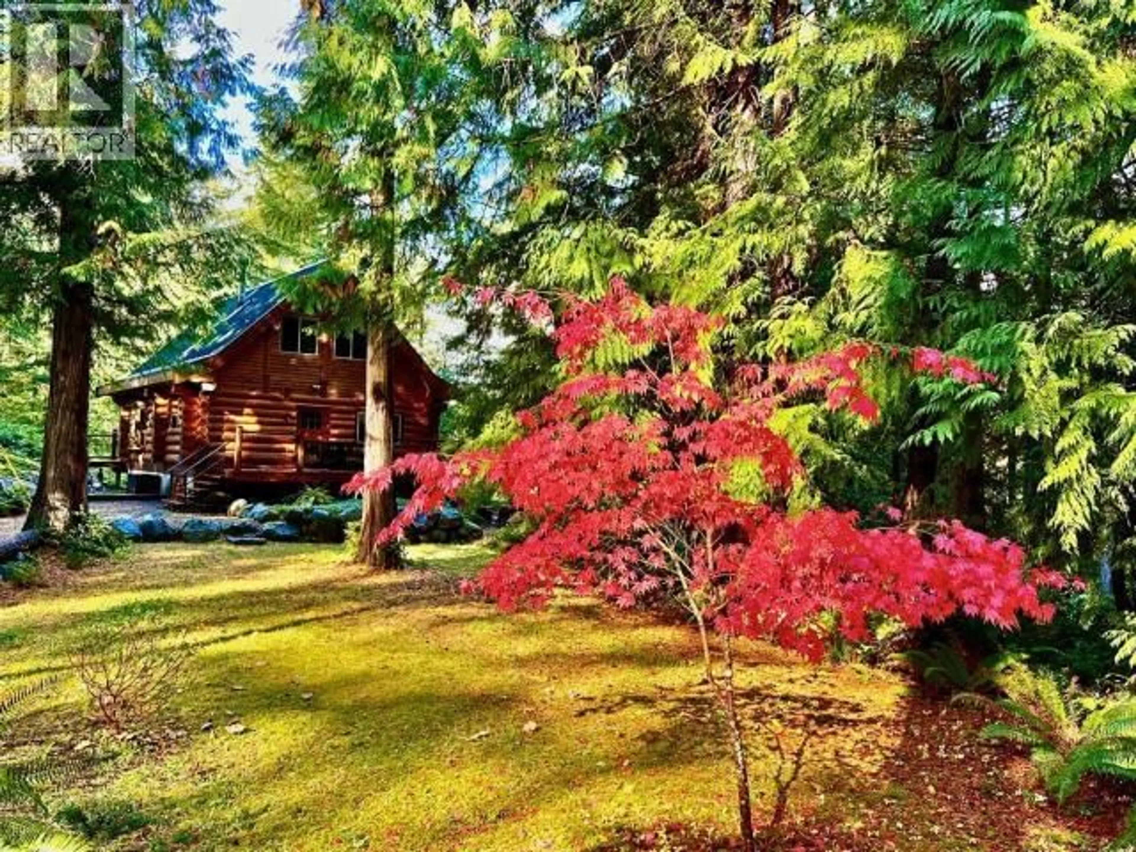A pic from outside/outdoor area/front of a property/back of a property/a pic from drone, forest/trees view for 29 SARAH POINT ROAD, Powell River British Columbia V0N2G0