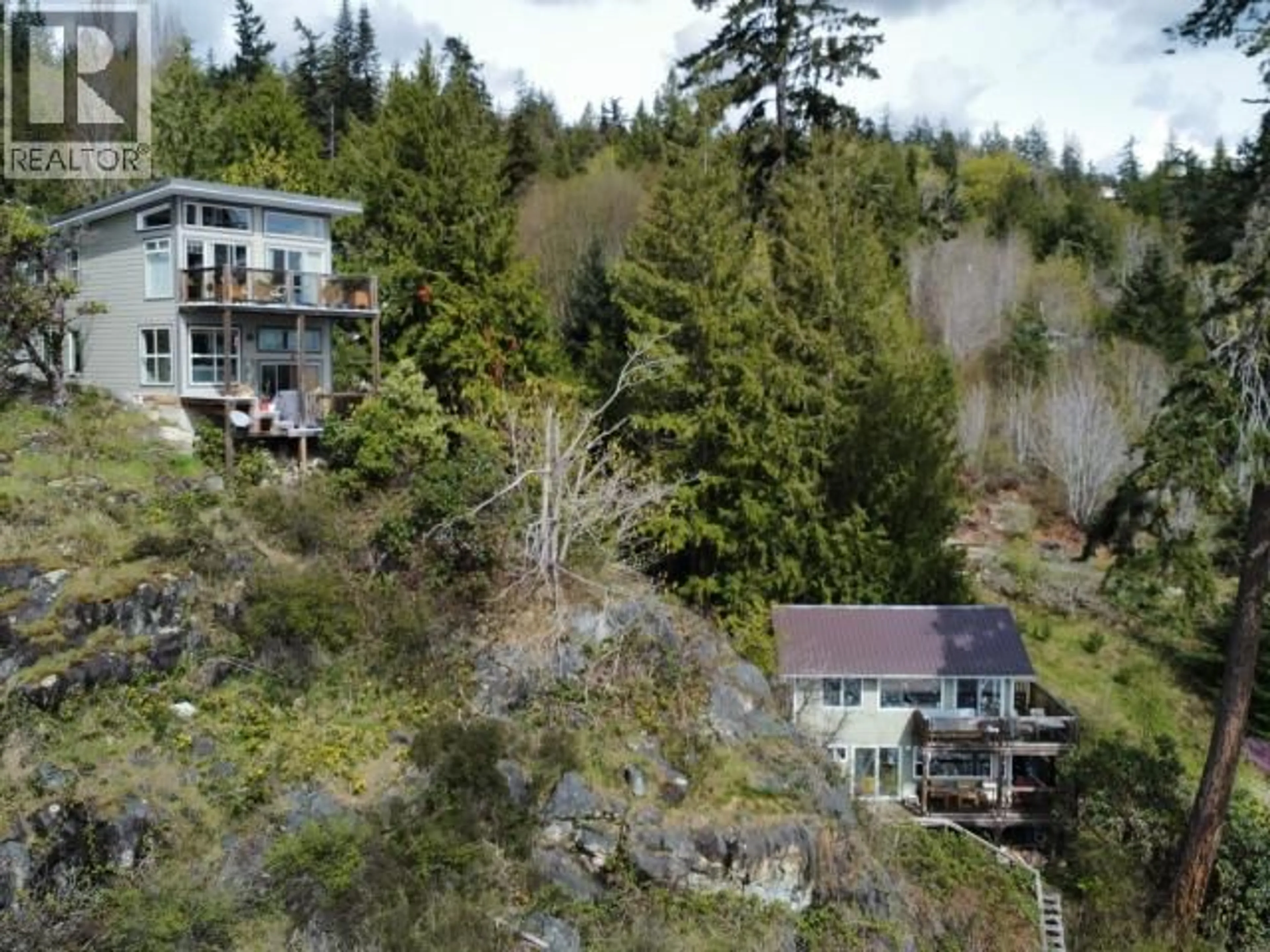 A pic from outside/outdoor area/front of a property/back of a property/a pic from drone, unknown for 3431 ATREVIDA ROAD, Powell River British Columbia