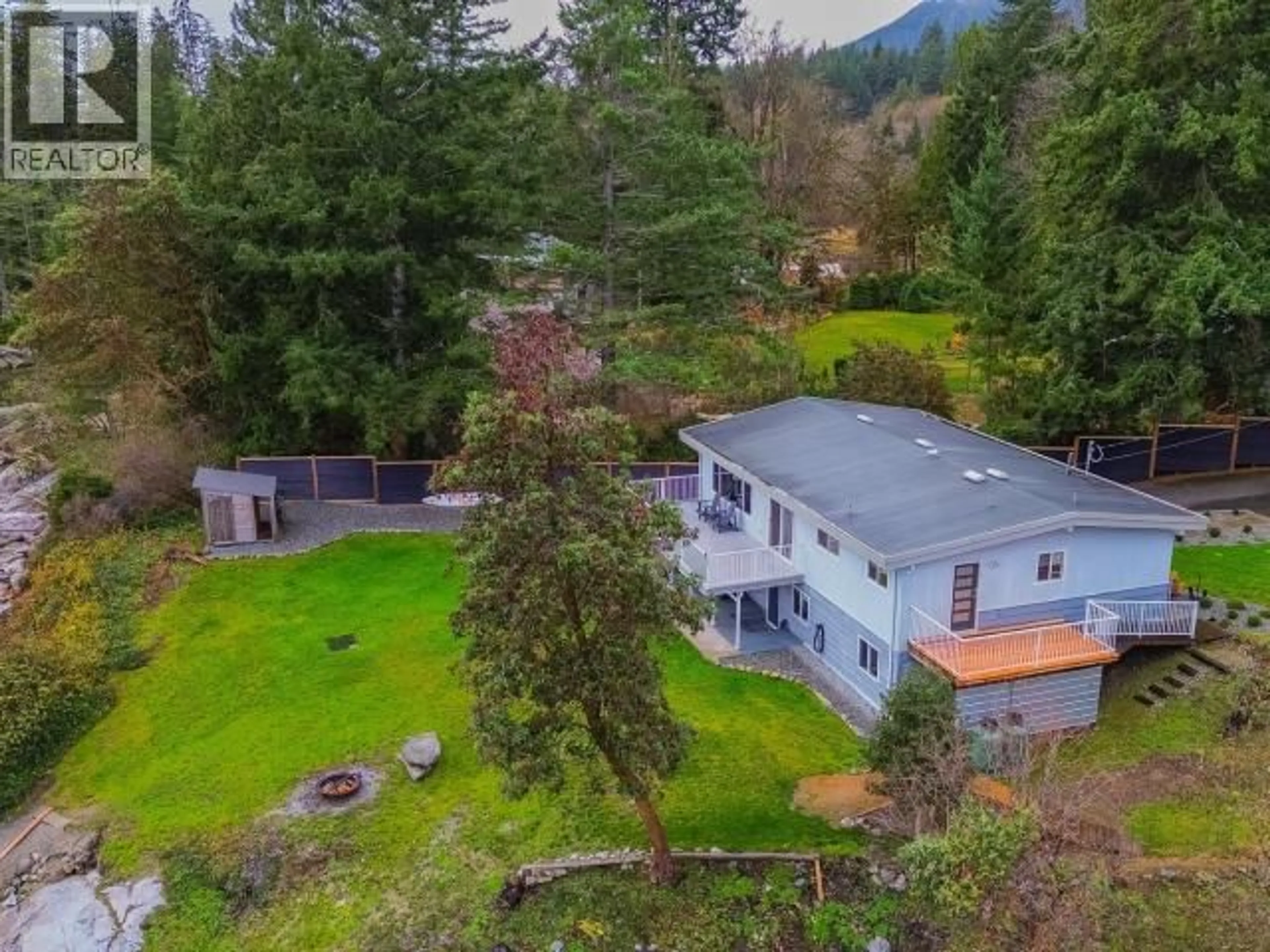 A pic from outside/outdoor area/front of a property/back of a property/a pic from drone, mountain view for 2440 JENKINSON ROAD, Powell River British Columbia V8A0N2
