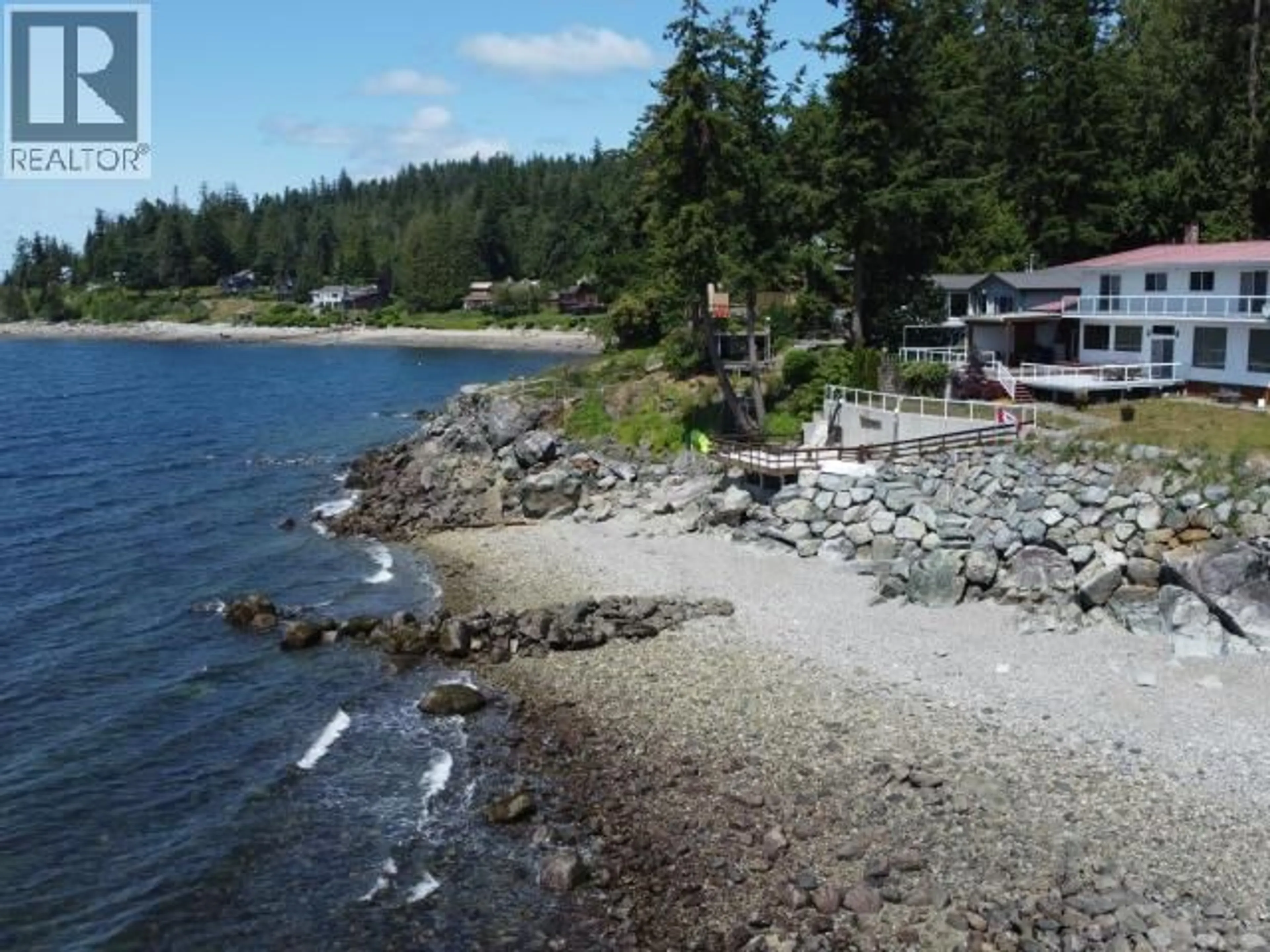 A pic from outside/outdoor area/front of a property/back of a property/a pic from drone, water/lake/river/ocean view for 7397 STURT ROAD, Powell River British Columbia V8A0C8
