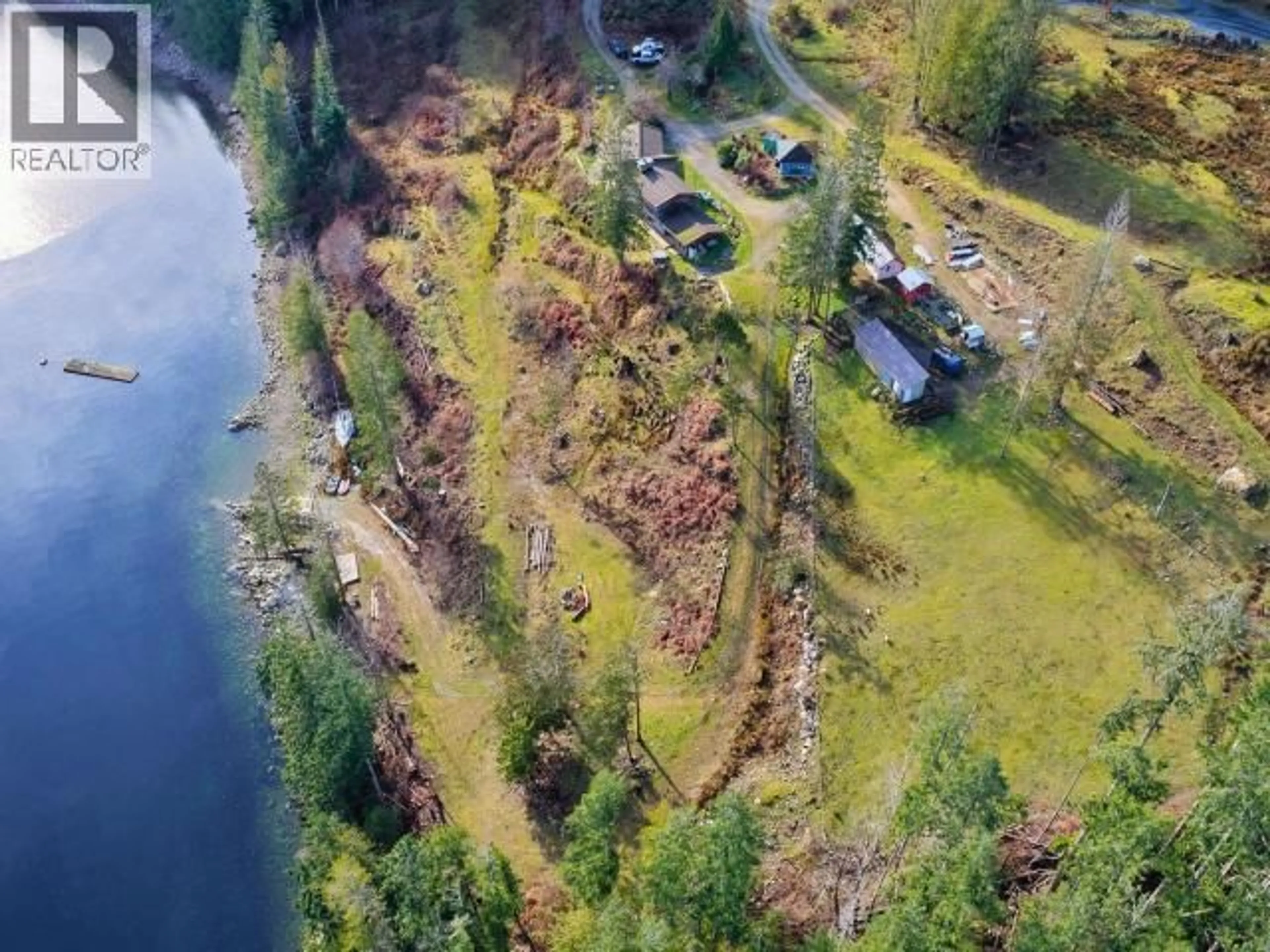 A pic from outside/outdoor area/front of a property/back of a property/a pic from drone, water/lake/river/ocean view for 2870 D'ANGIO RD, Powell River British Columbia