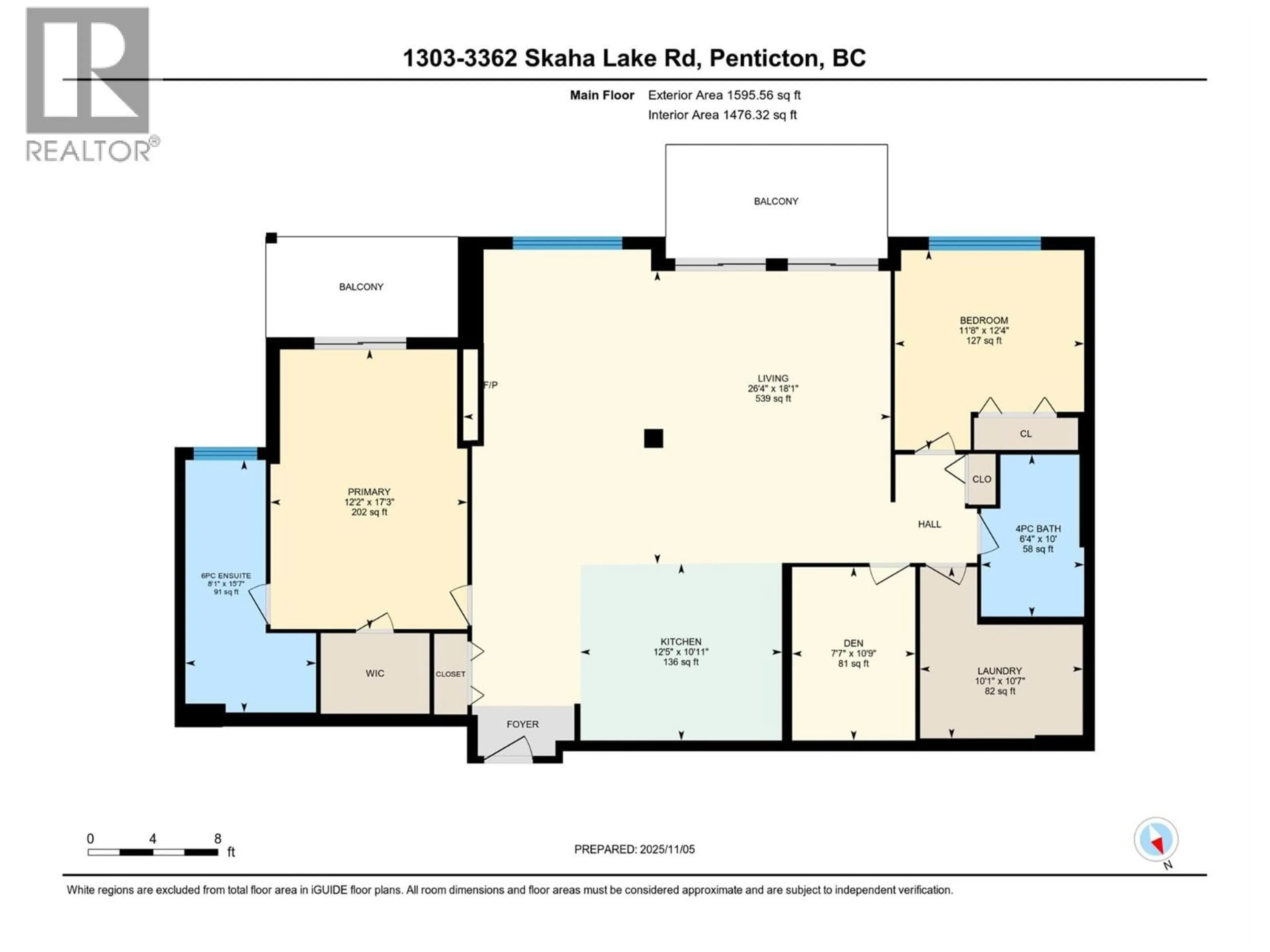 Floor plan for 1303 - 3362 SKAHA LAKE ROAD, Penticton British Columbia V2A0J4