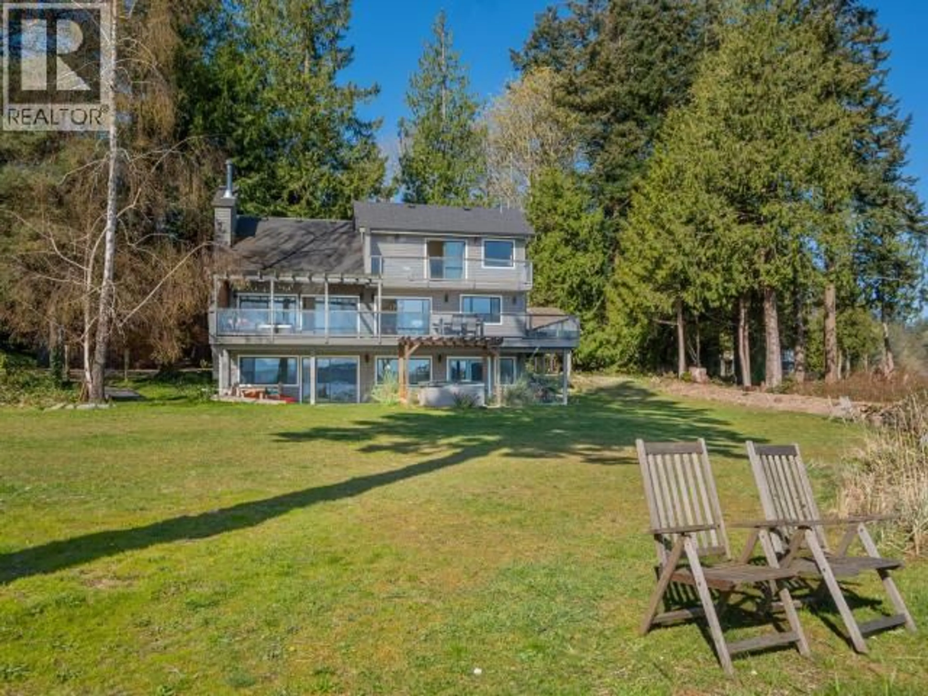 A pic from outside/outdoor area/front of a property/back of a property/a pic from drone, water/lake/river/ocean view for 2084 MAHOOD ROAD, Powell River British Columbia V8A0L3