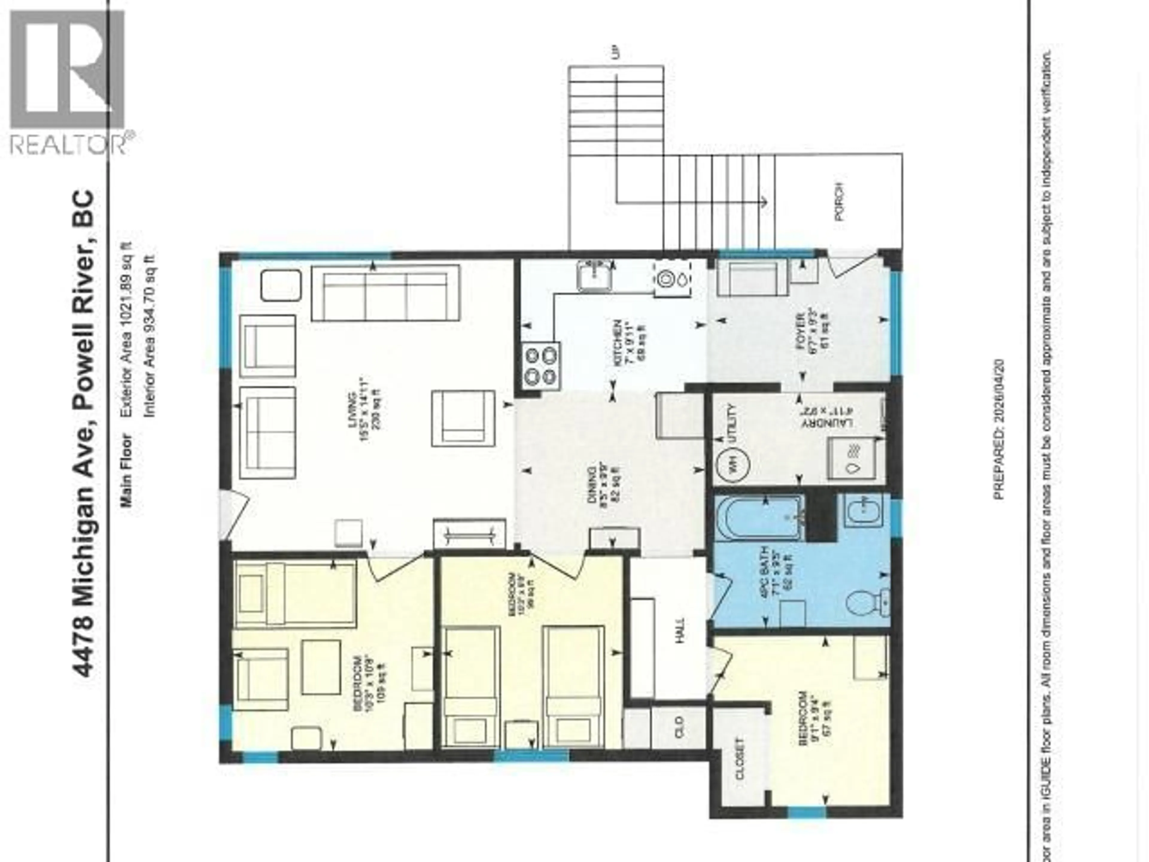 Floor plan for 4478 MICHIGAN AVE, Powell River British Columbia V8A2S5
