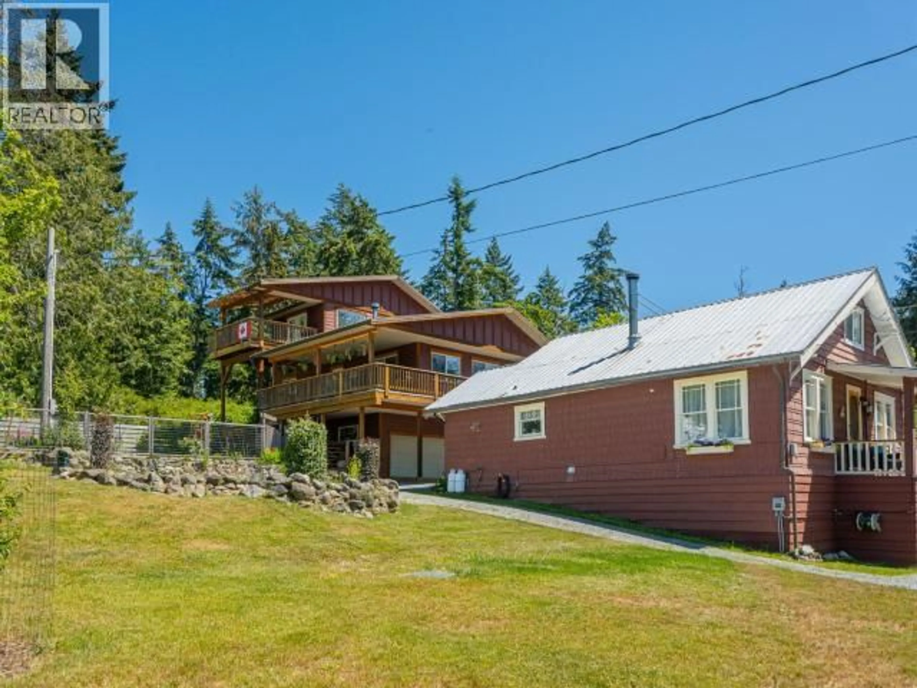 A pic from outside/outdoor area/front of a property/back of a property/a pic from drone, unknown for 5687 GILLIES BAY RD, Texada Island British Columbia