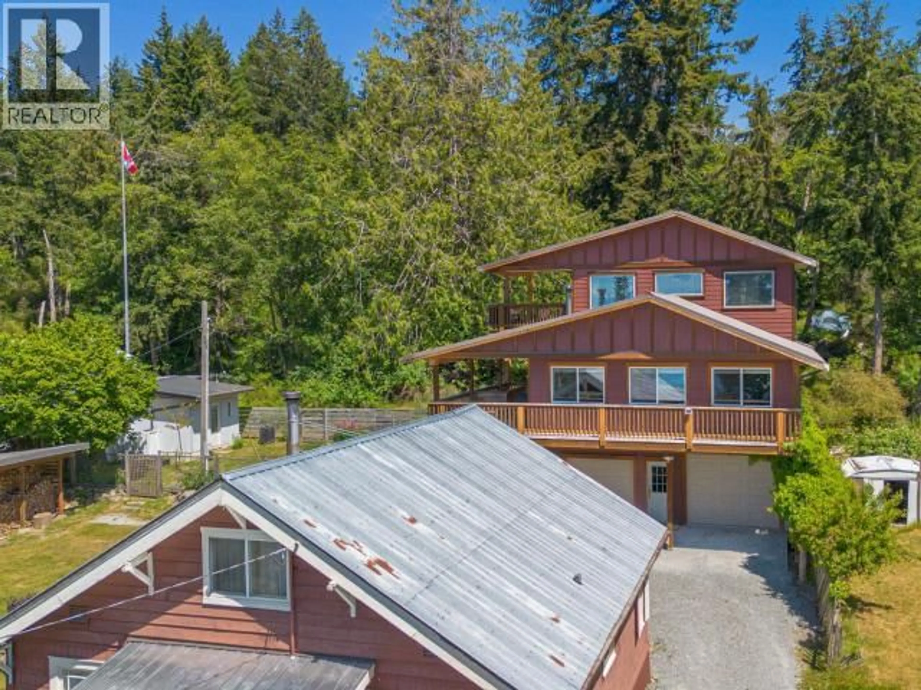 A pic from outside/outdoor area/front of a property/back of a property/a pic from drone, unknown for 5687 GILLIES BAY RD, Texada Island British Columbia