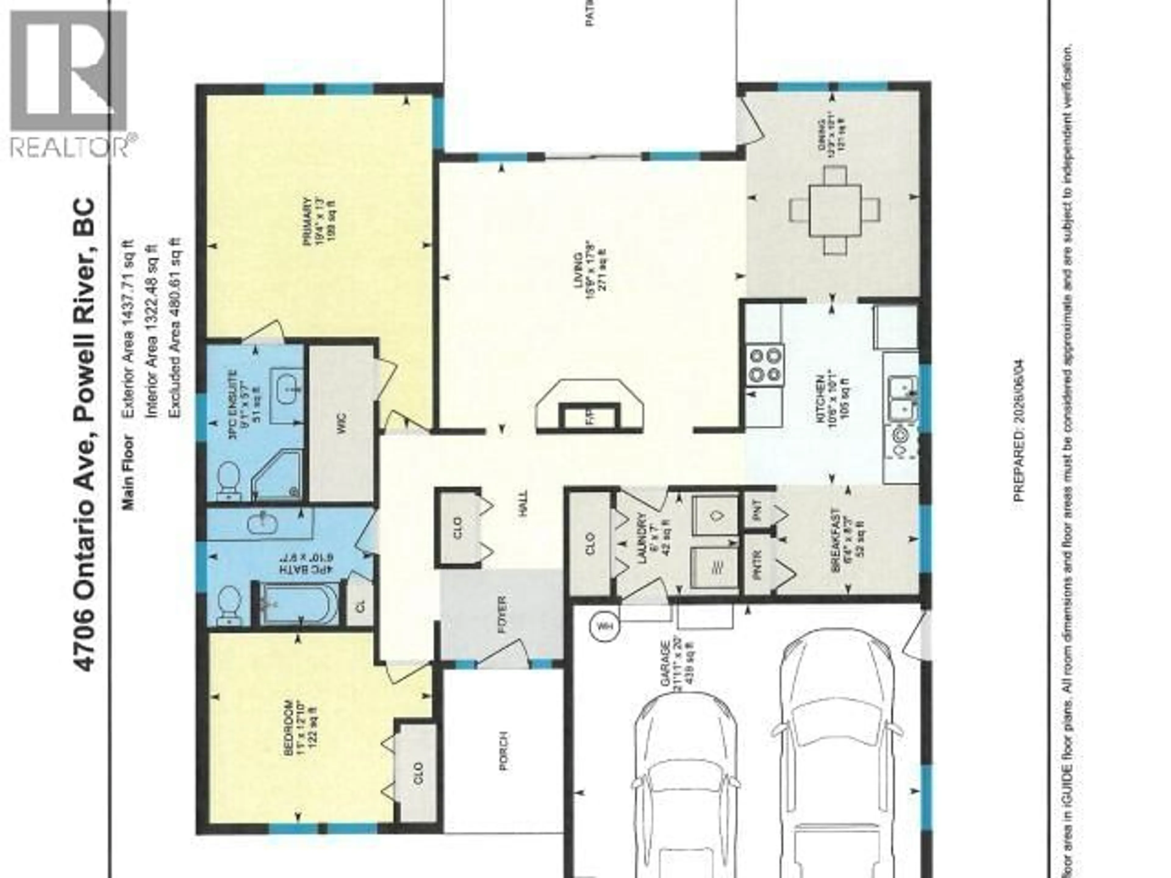Floor plan for 4706 ONTARIO AVE, Powell River British Columbia V8A5L6