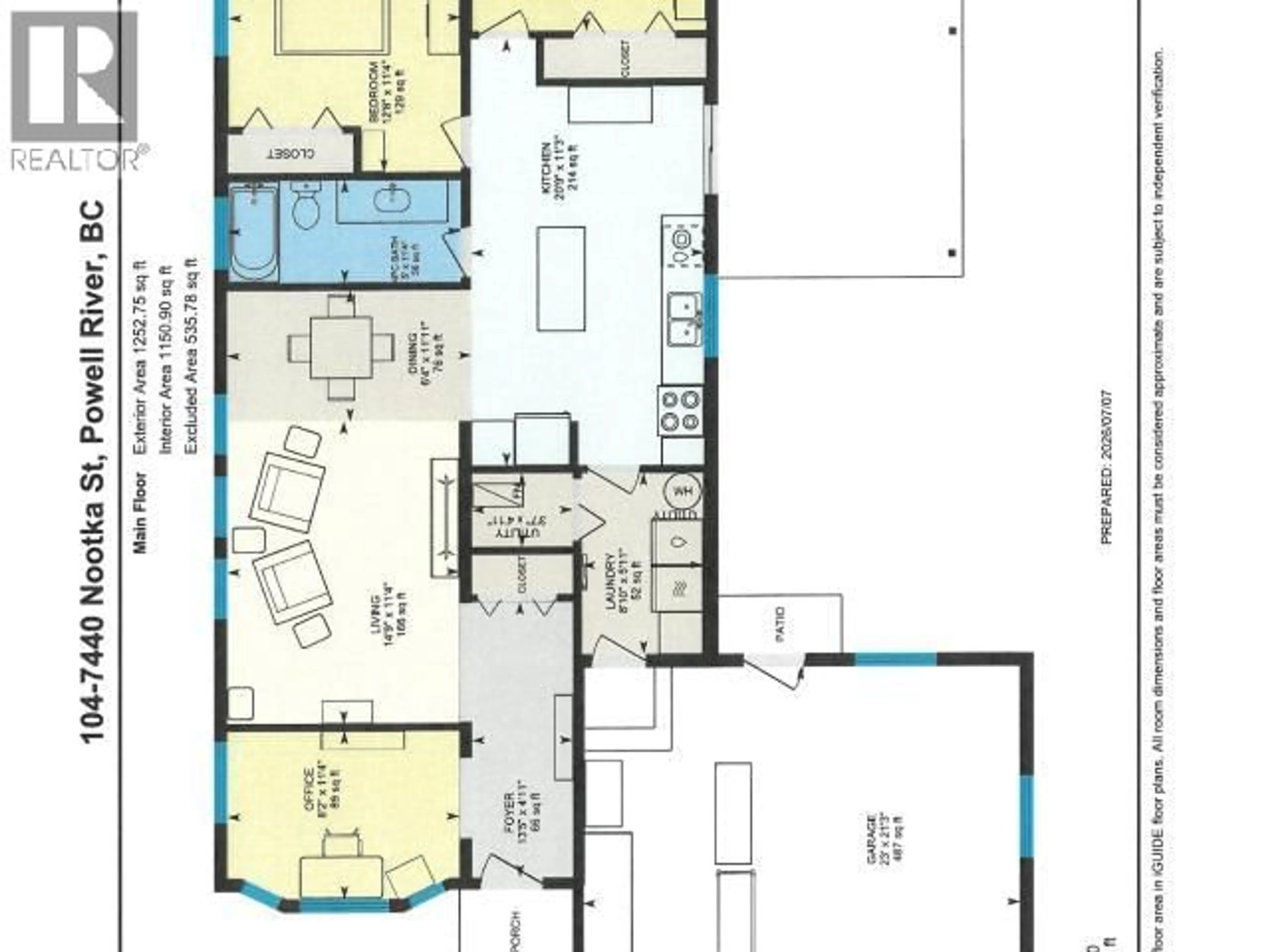 Floor plan for 104 - 7440 NOOTKA STREET, Powell River British Columbia V8A0P8