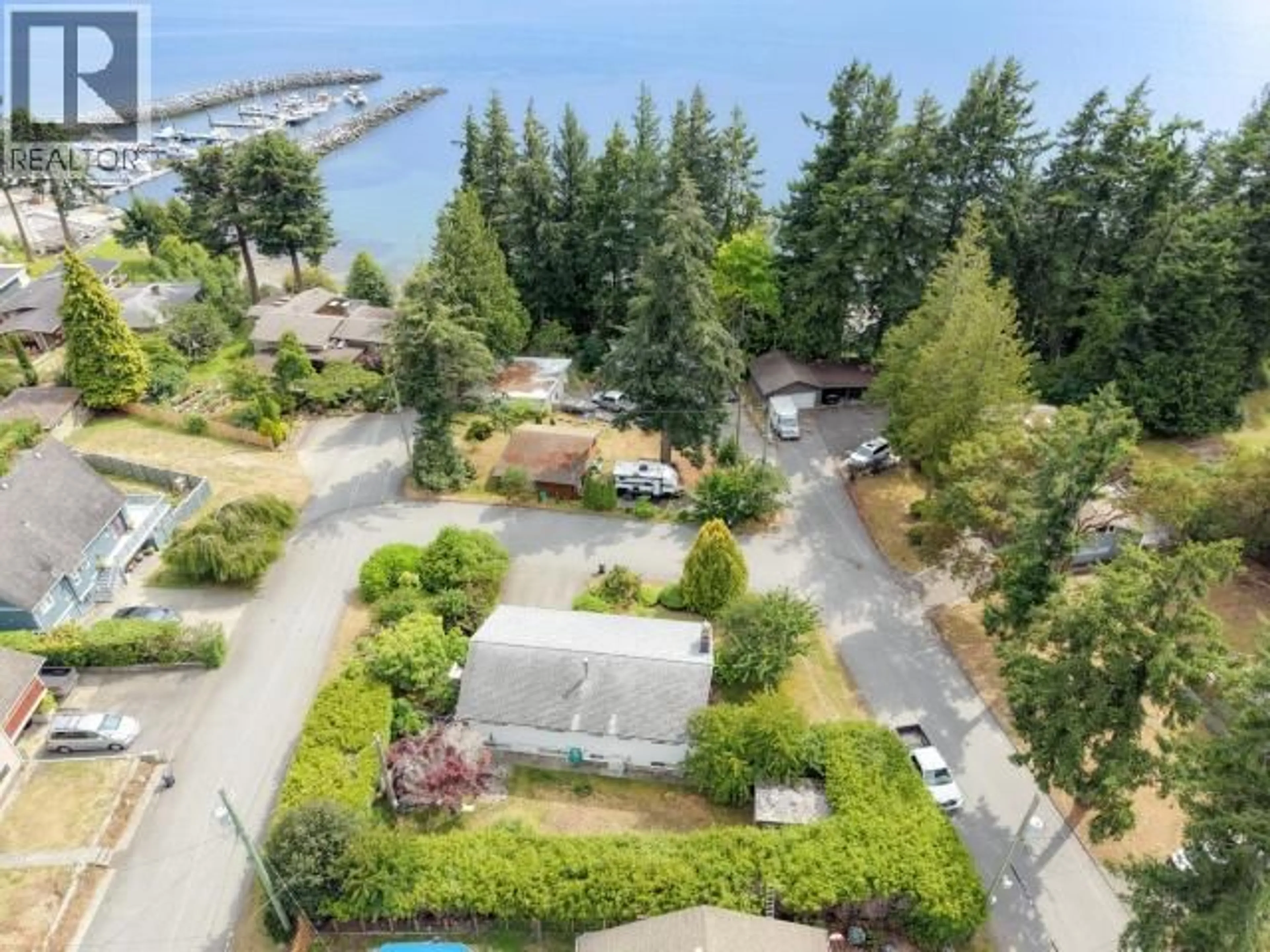 A pic from outside/outdoor area/front of a property/back of a property/a pic from drone, water/lake/river/ocean view for 3255 KOOTENAY PLACE, Powell River British Columbia V8A1A7