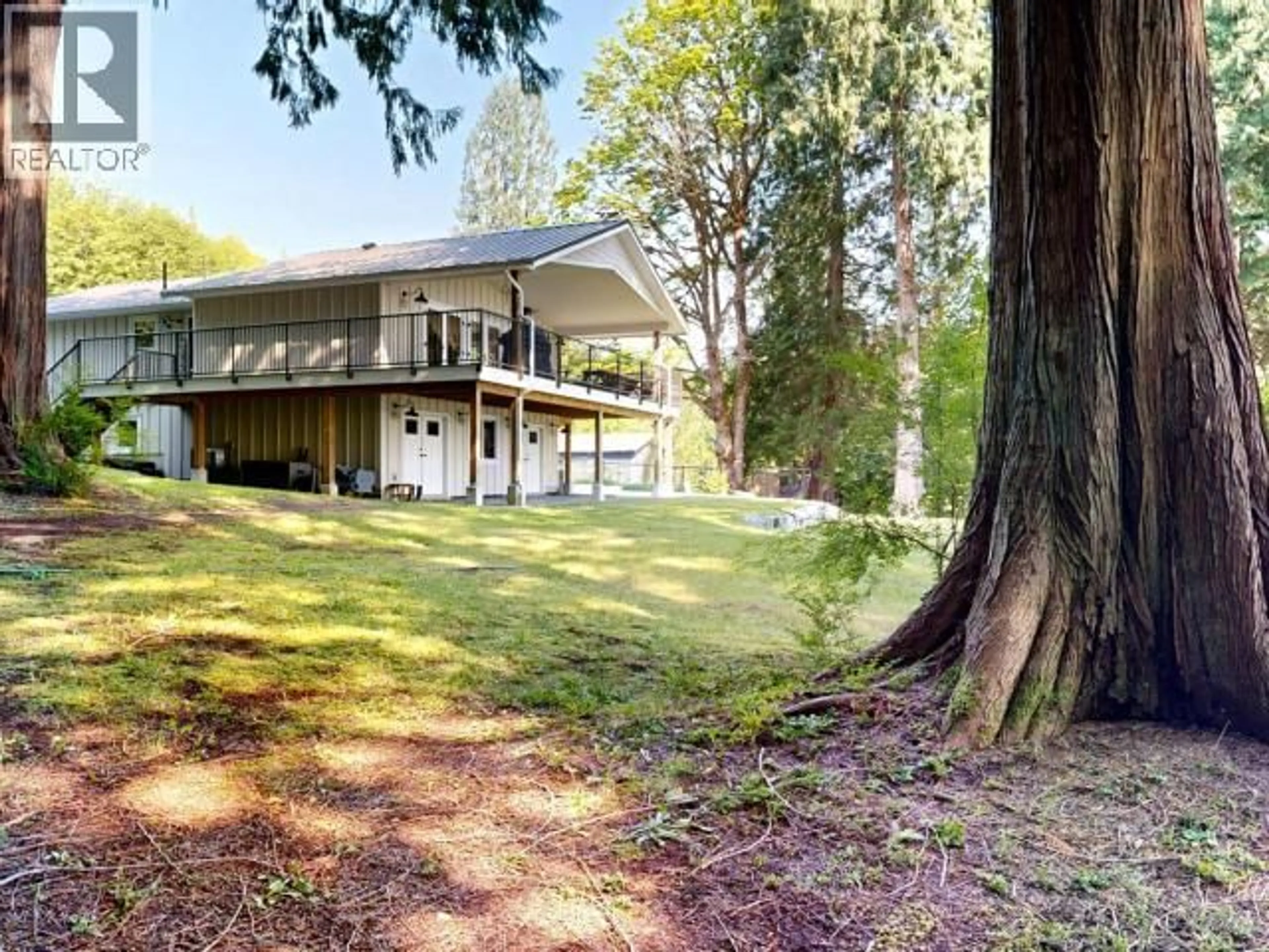 A pic from outside/outdoor area/front of a property/back of a property/a pic from drone, forest/trees view for 2158 ROBERTS ROAD, Powell River British Columbia V8A0M8