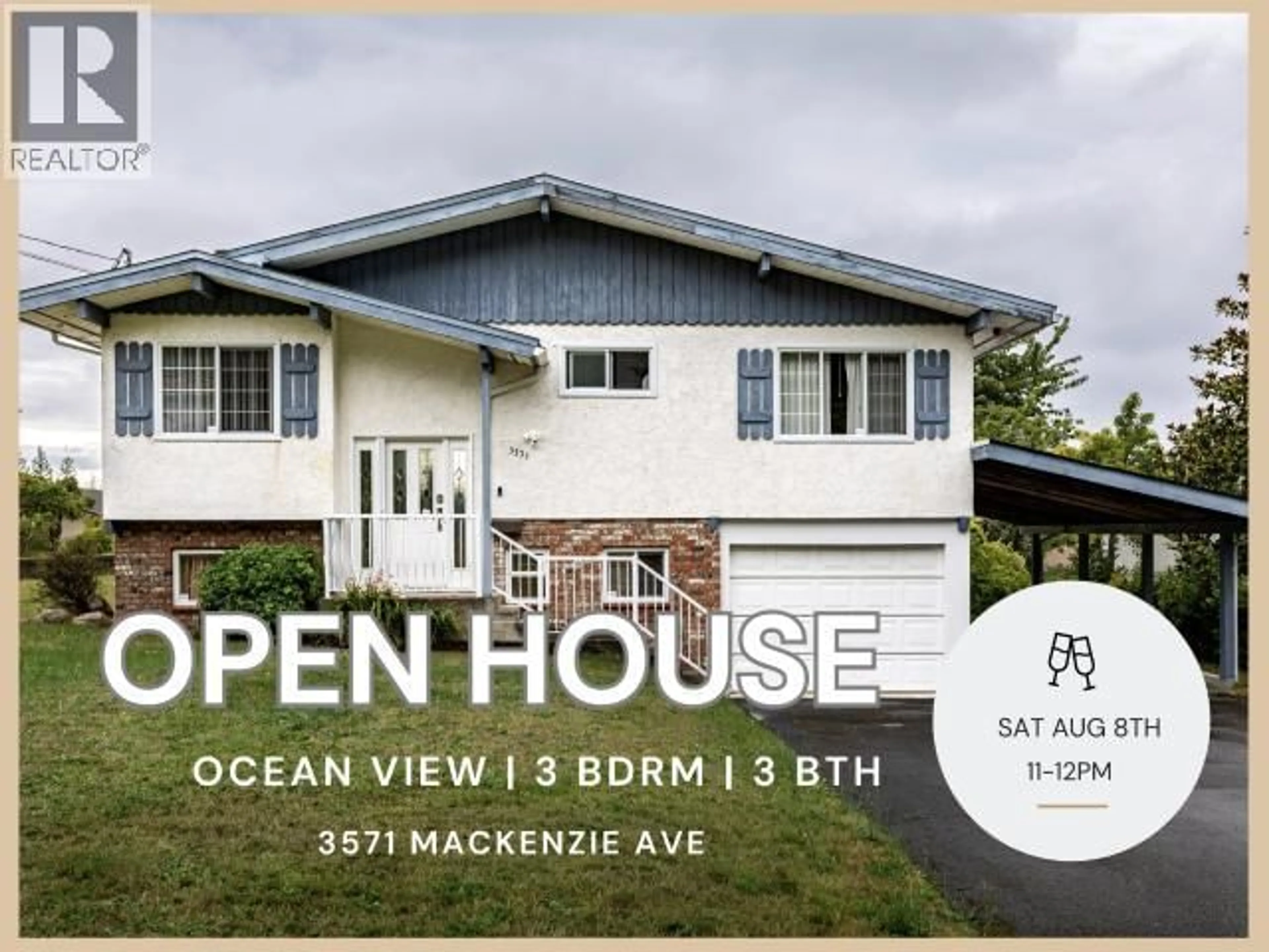 Home with vinyl exterior material, water/lake/river/ocean view for 3571 MACKENZIE AVE, Powell River British Columbia V8A3E7