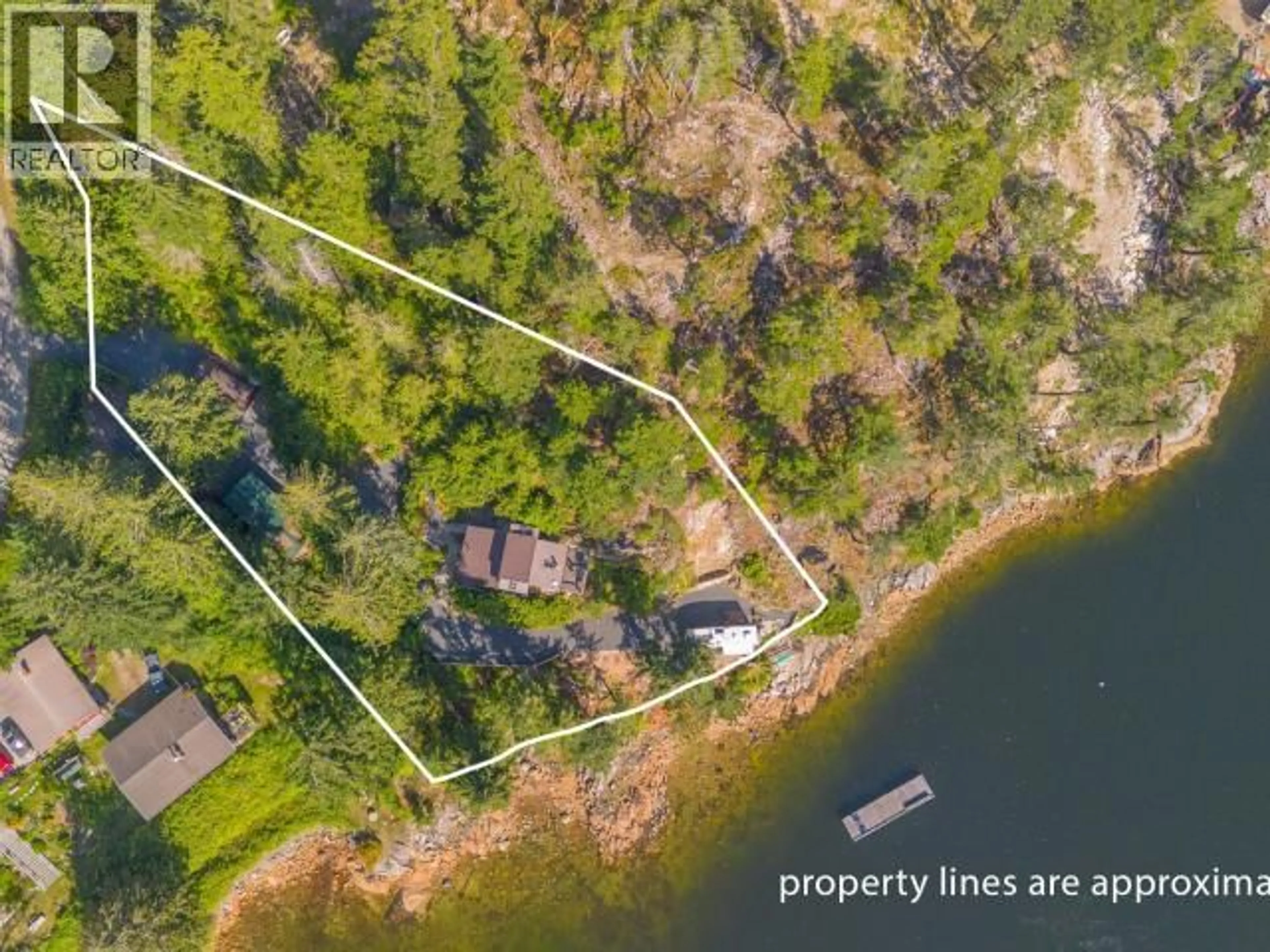 A pic from outside/outdoor area/front of a property/back of a property/a pic from drone, water/lake/river/ocean view for 9951 FINN BAY RD, Powell River British Columbia V0N2G0