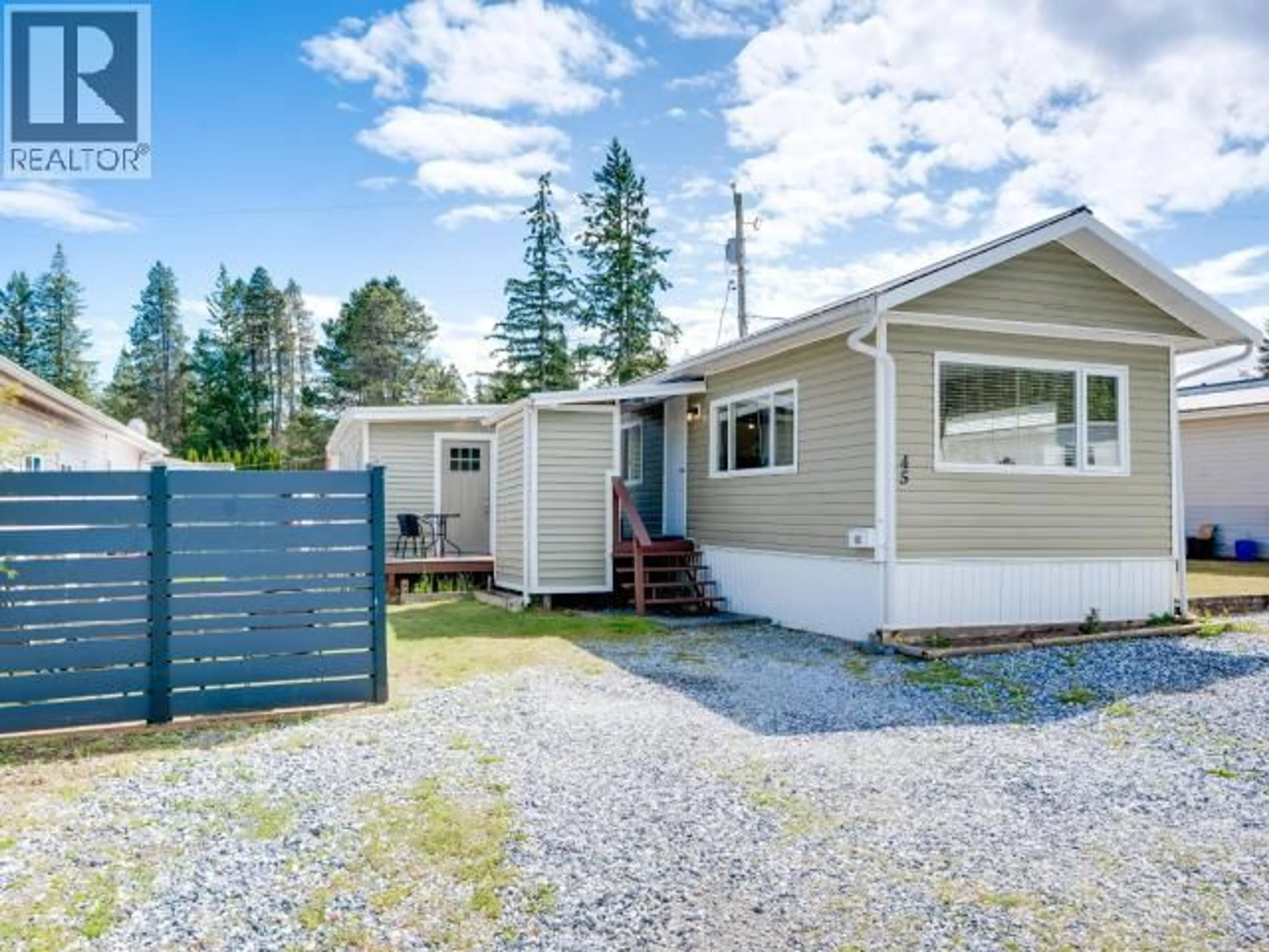 Home with vinyl exterior material, street for 45-4500 CLARIDGE ROAD, Powell River British Columbia V8A5N2