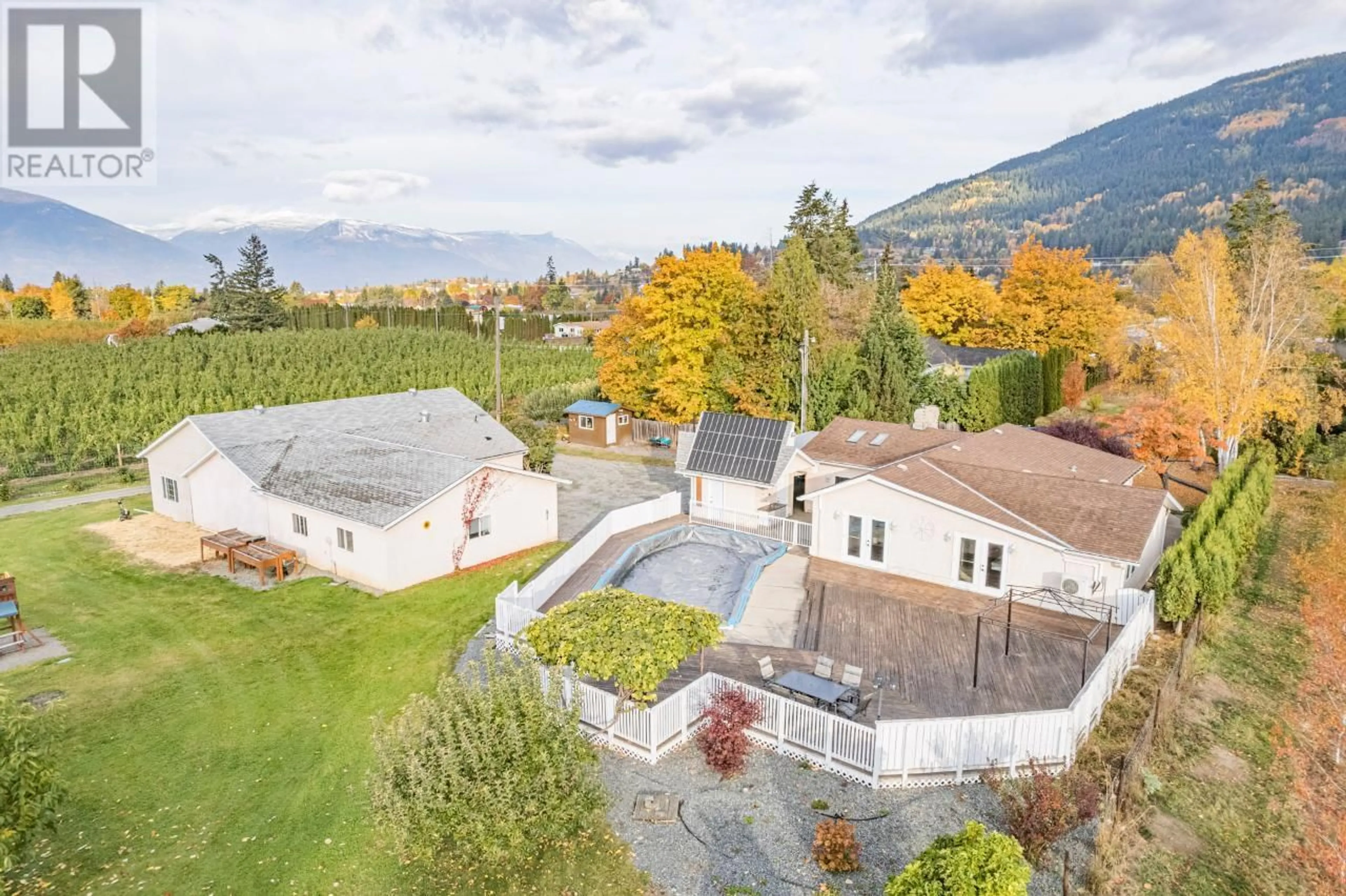 A pic from outside/outdoor area/front of a property/back of a property/a pic from drone, mountain view for 2819 ERICKSON ROAD, Erickson British Columbia V0B1G1
