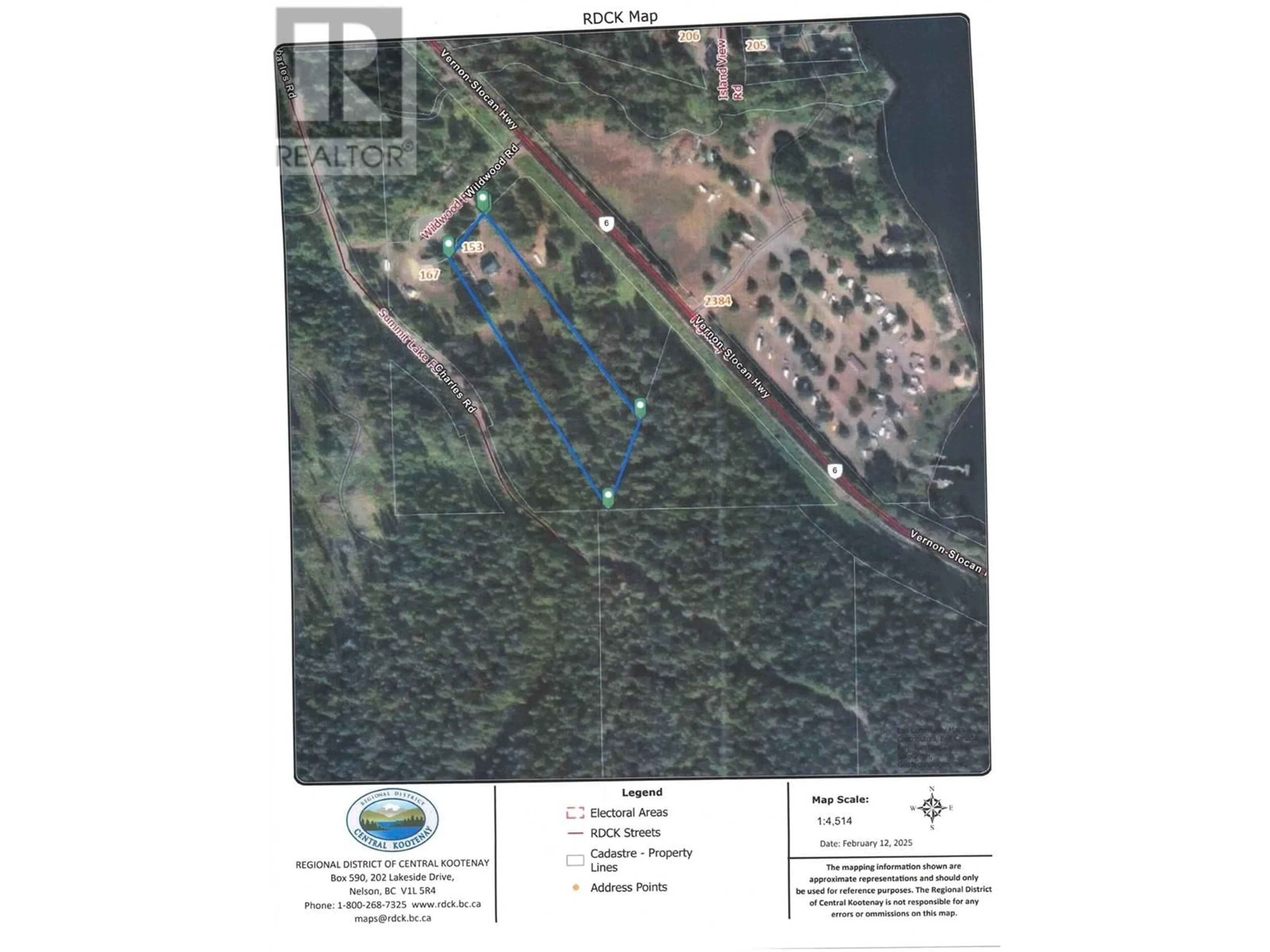 Picture of a map for 153 WILDWOOD ROAD, Nakusp British Columbia V0G1R1