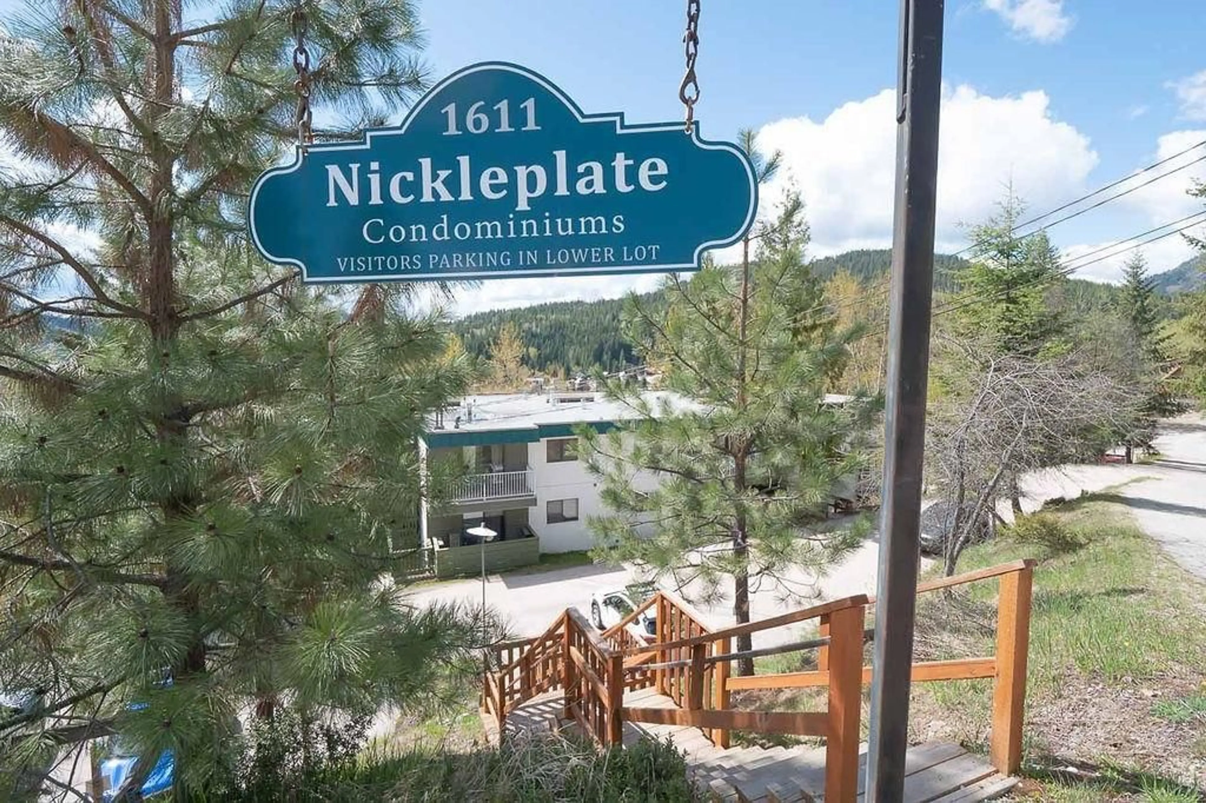 A pic from exterior of the house or condo, the front or back of building for 1611 NICKELPLATE Road Unit# 308, Rossland British Columbia V0G1Y0