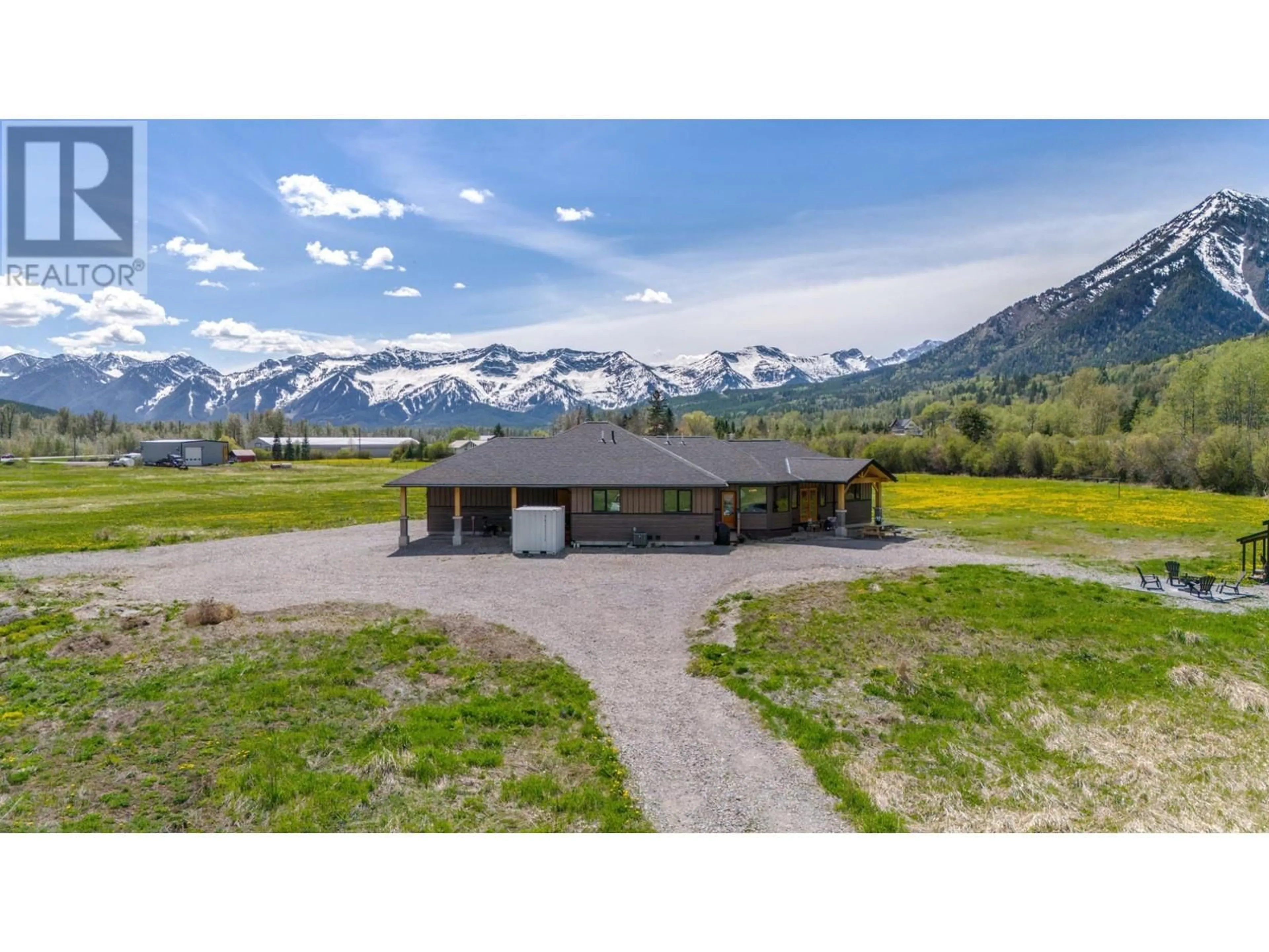 A pic from outside/outdoor area/front of a property/back of a property/a pic from drone, mountain view for 6385 3 HIGHWAY, Fernie British Columbia V0B1M0