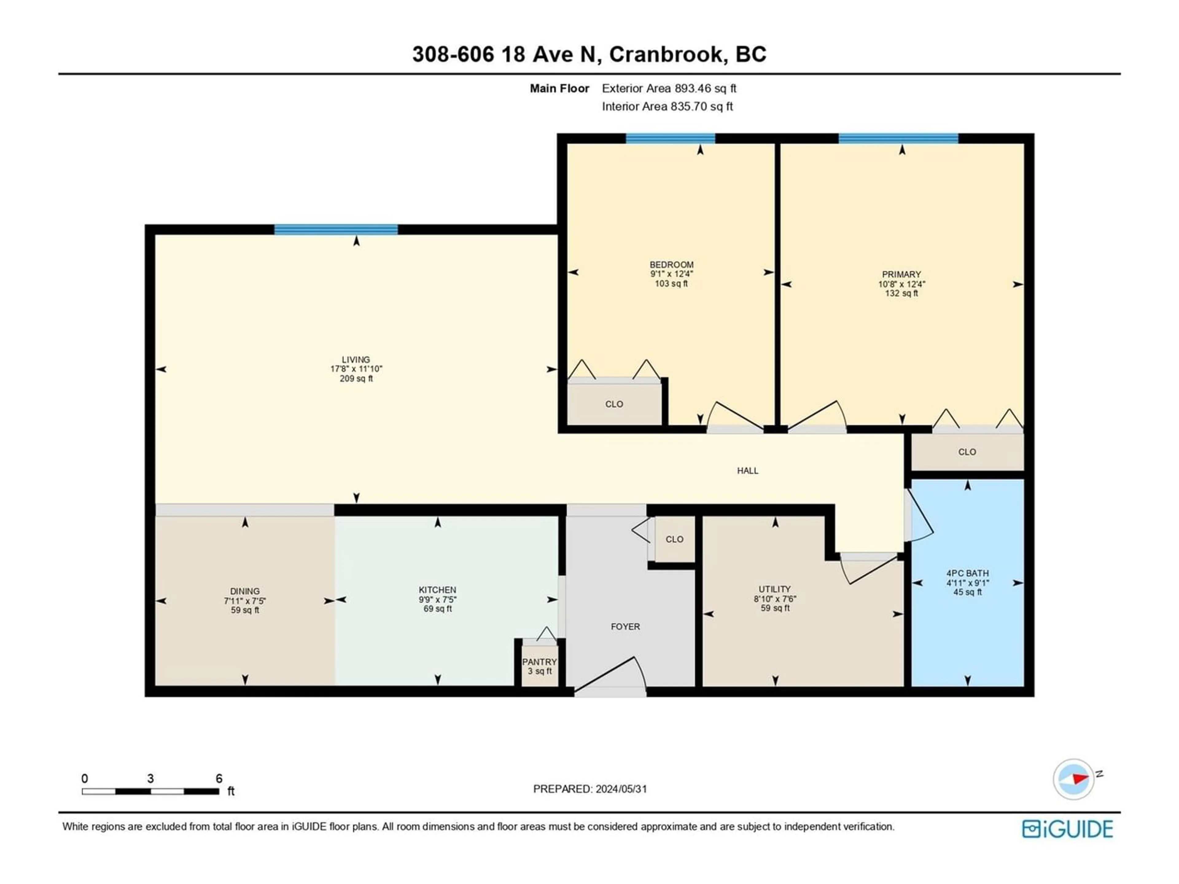 Floor plan for 308 - 606 18TH AVENUE N, Cranbrook British Columbia V1C5M1