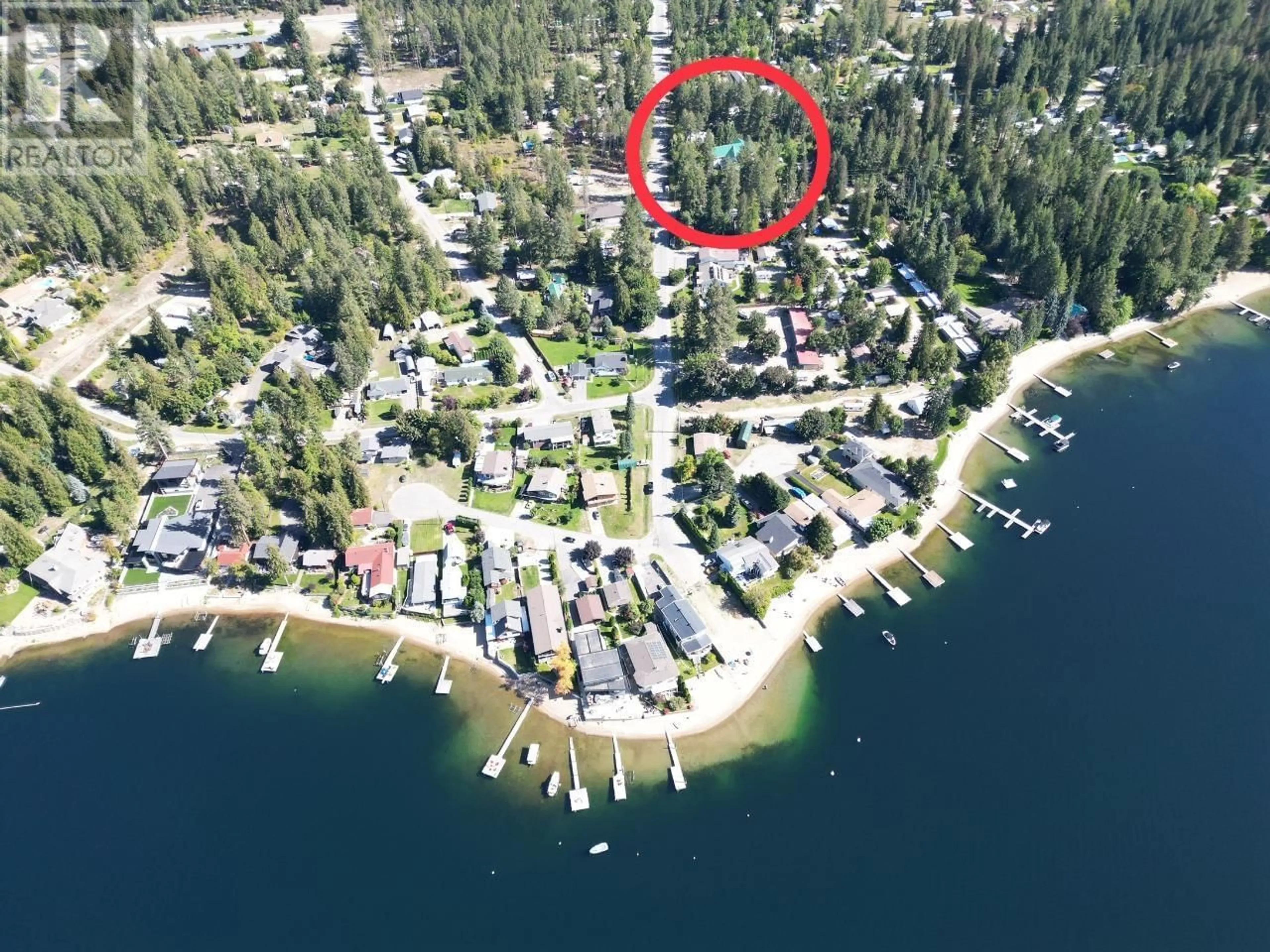 A pic from outside/outdoor area/front of a property/back of a property/a pic from drone, water/lake/river/ocean view for 51 KINGSLEY ROAD, Christina Lake British Columbia V0H1E0