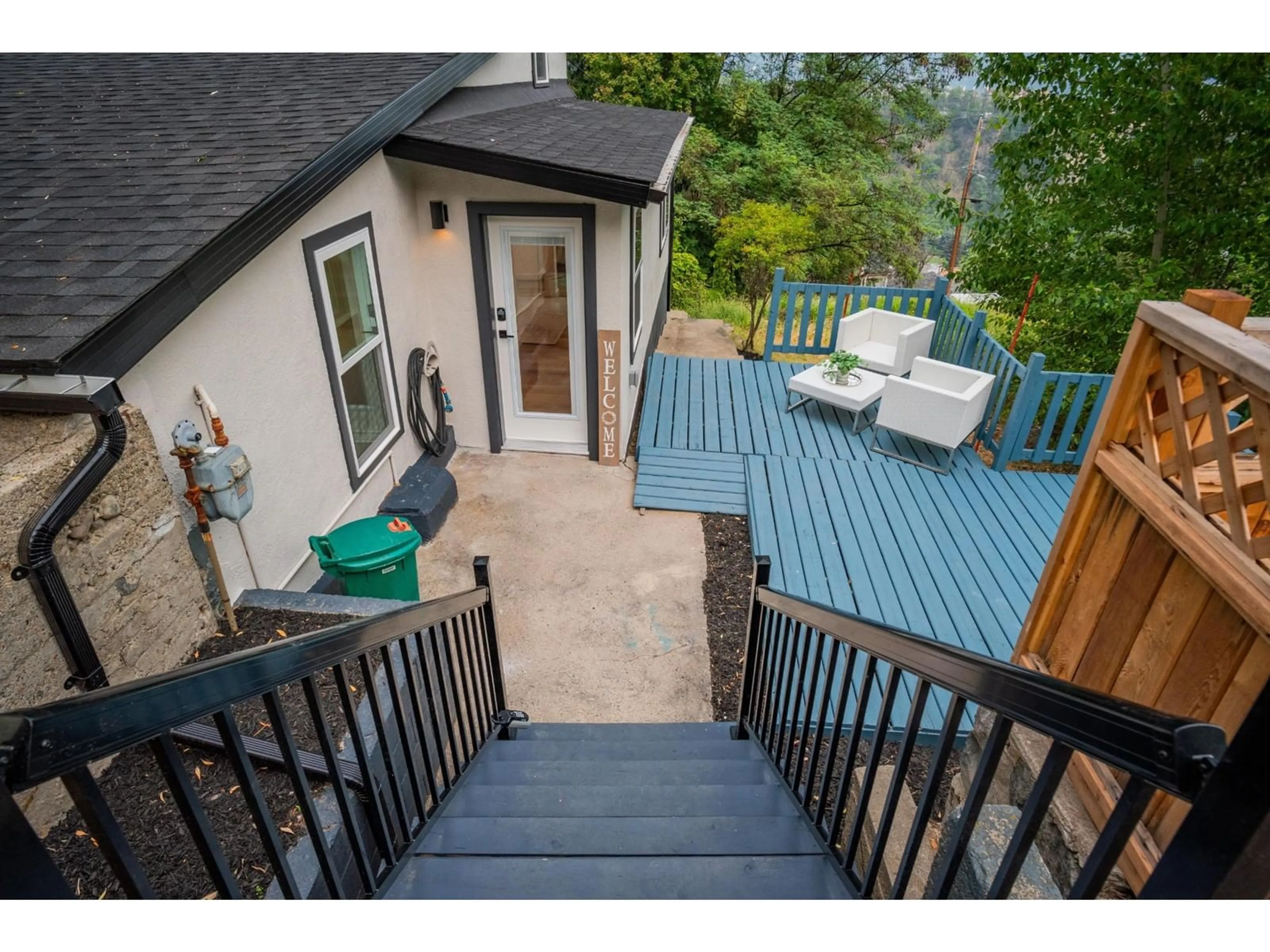 Patio, the fenced backyard for 190 COLEMAN Street, Trail British Columbia V1R3L9