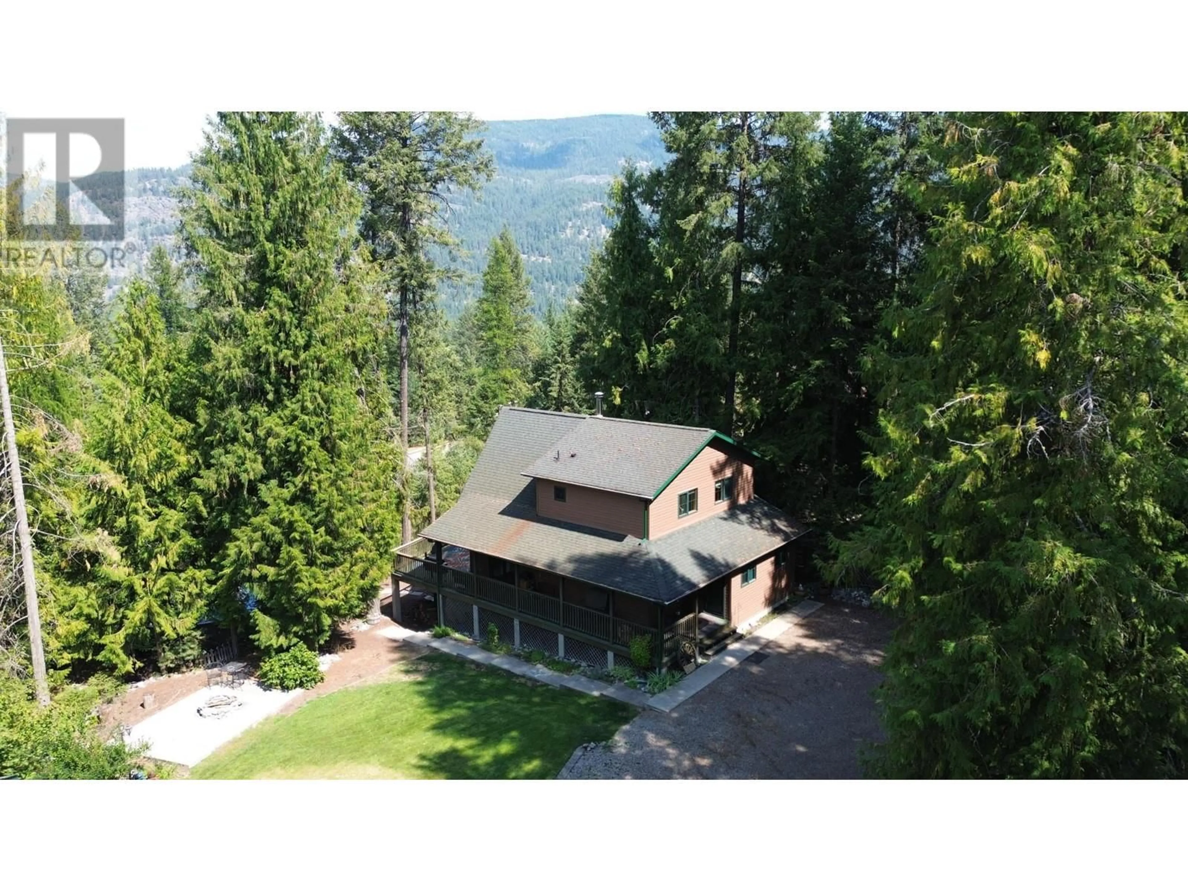 A pic from outside/outdoor area/front of a property/back of a property/a pic from drone, mountain view for 1360 FRISK ROAD, Christina Lake British Columbia V0H1E0
