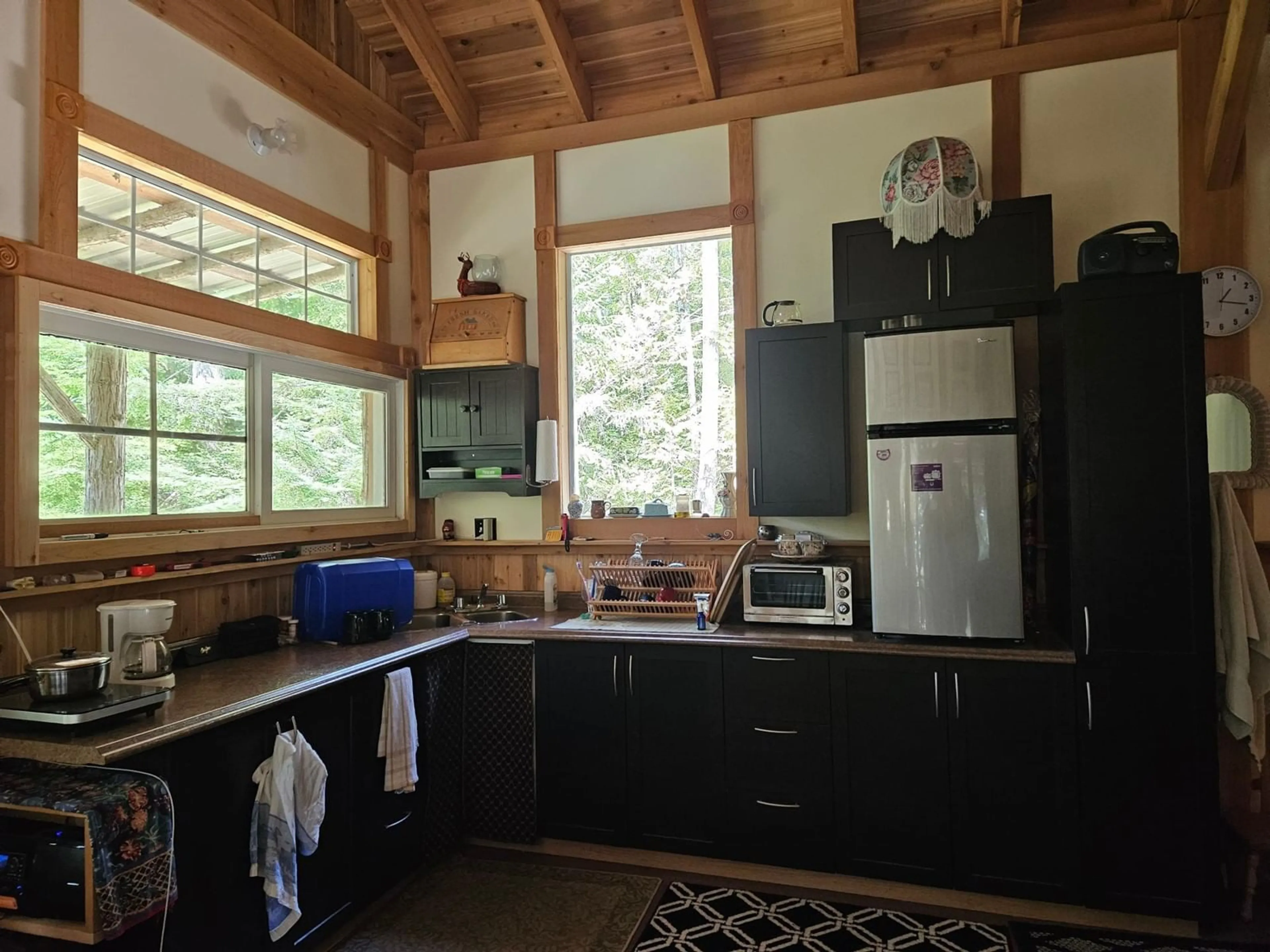 Kitchen, wood floors, cottage for 5851 6 Highway, Burton British Columbia V0G1E0