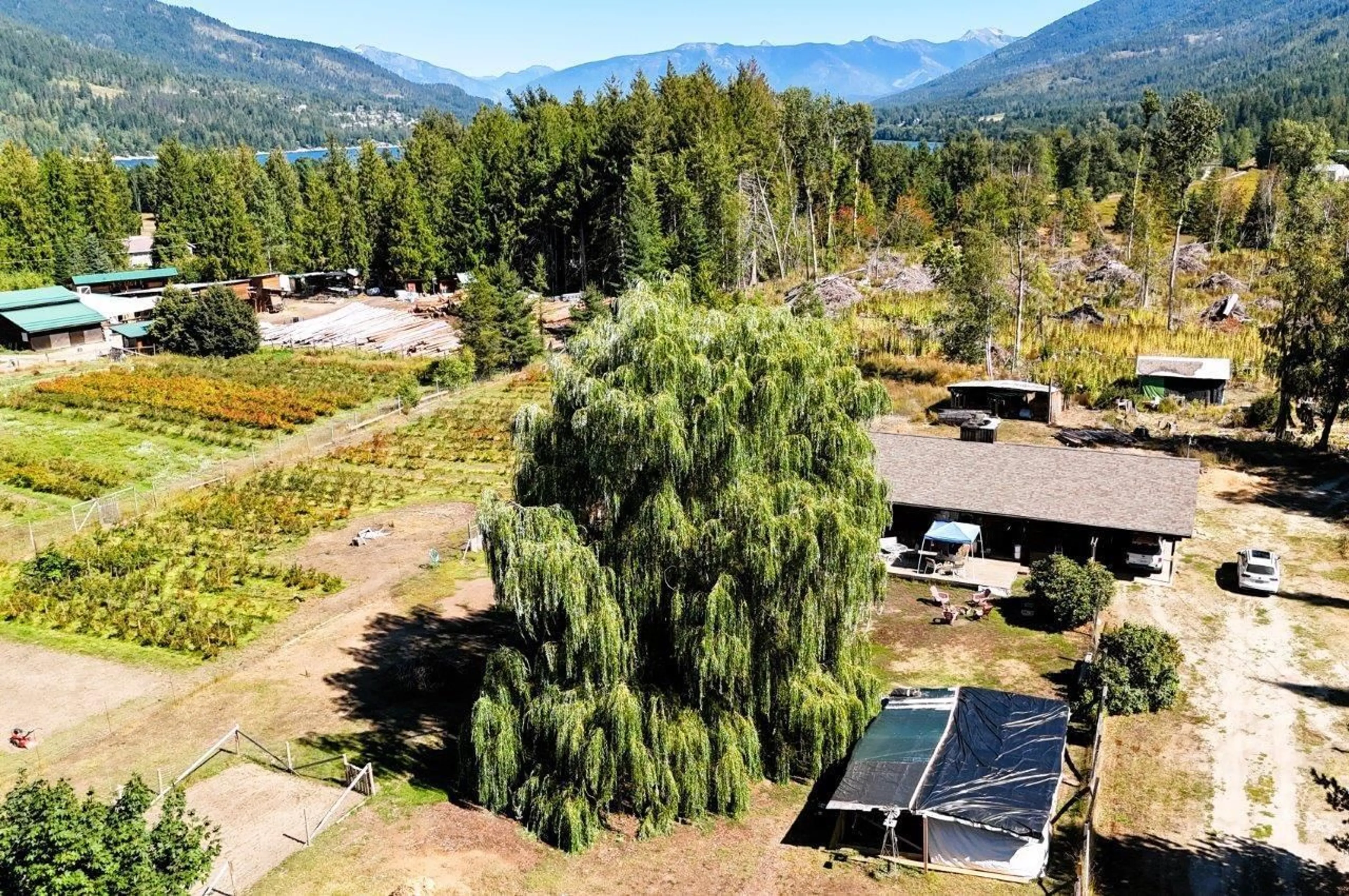 A pic from exterior of the house or condo, the fenced backyard for 754 OGILVIE Road, Harrop British Columbia V1L6P9