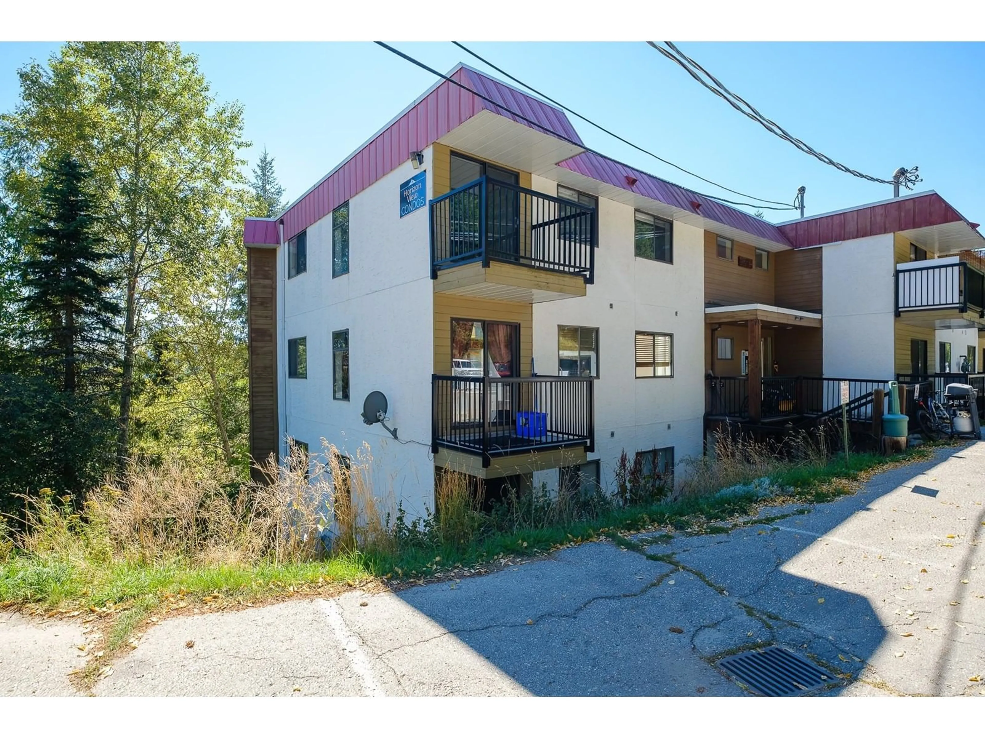 A pic from exterior of the house or condo, the street view for 1510 NICKELPLATE Road Unit# 301, Rossland British Columbia V0G1Y0