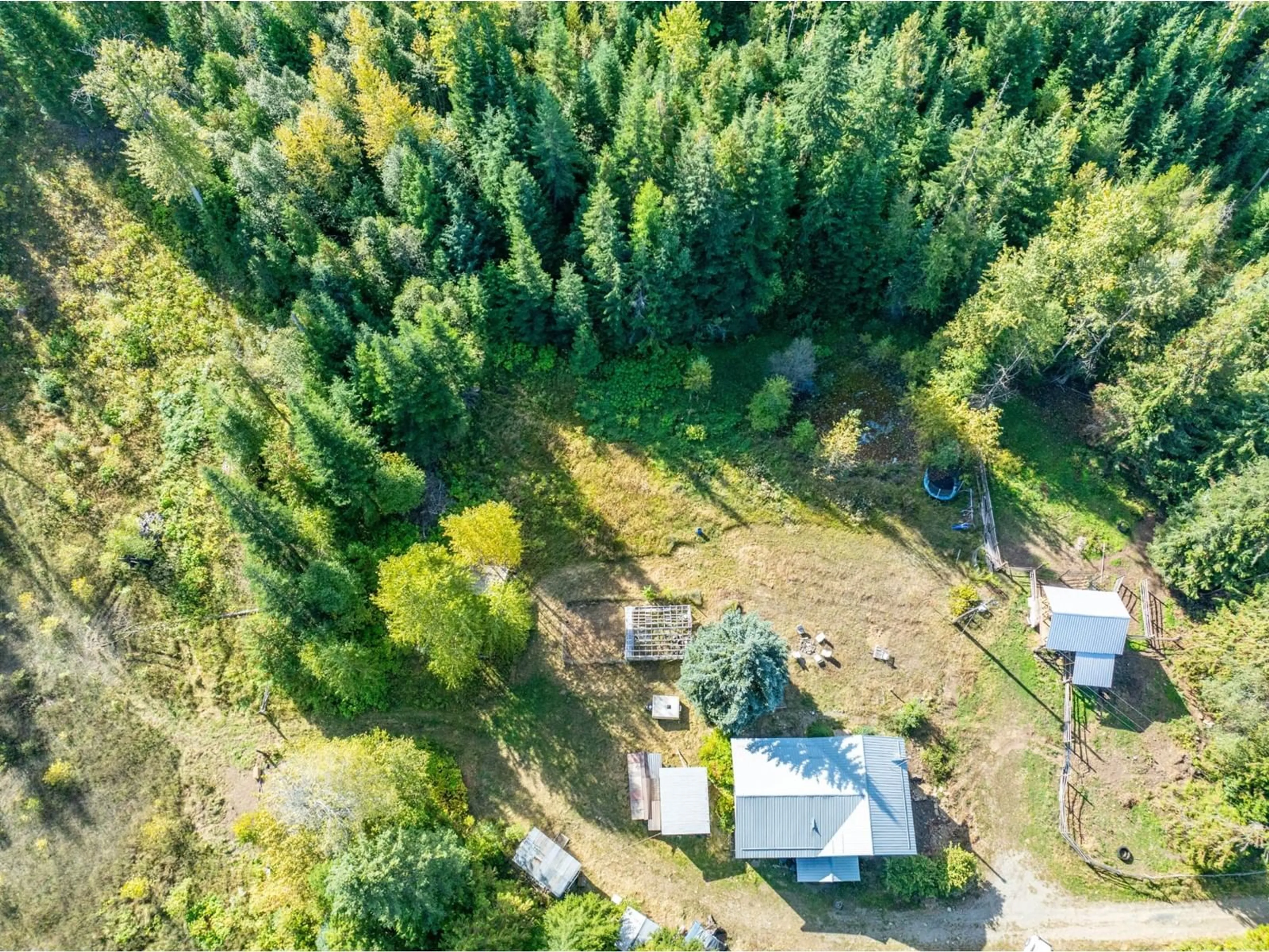 Frontside or backside of a home, the fenced backyard for 9905 6 Highway, Salmo British Columbia V0G1Z0