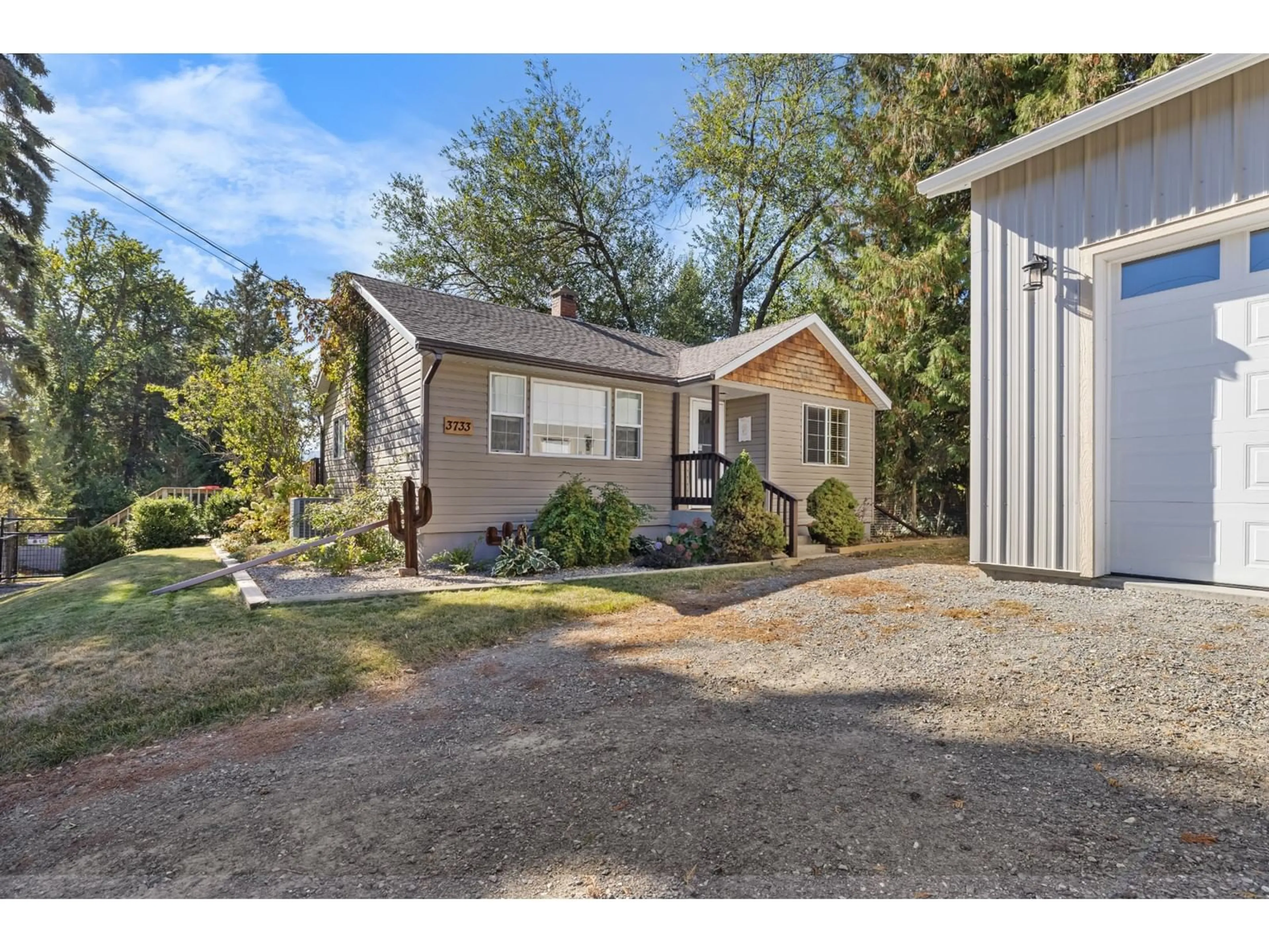 Frontside or backside of a home, the fenced backyard for 3733 3 Highway, Erickson British Columbia V0B1K0