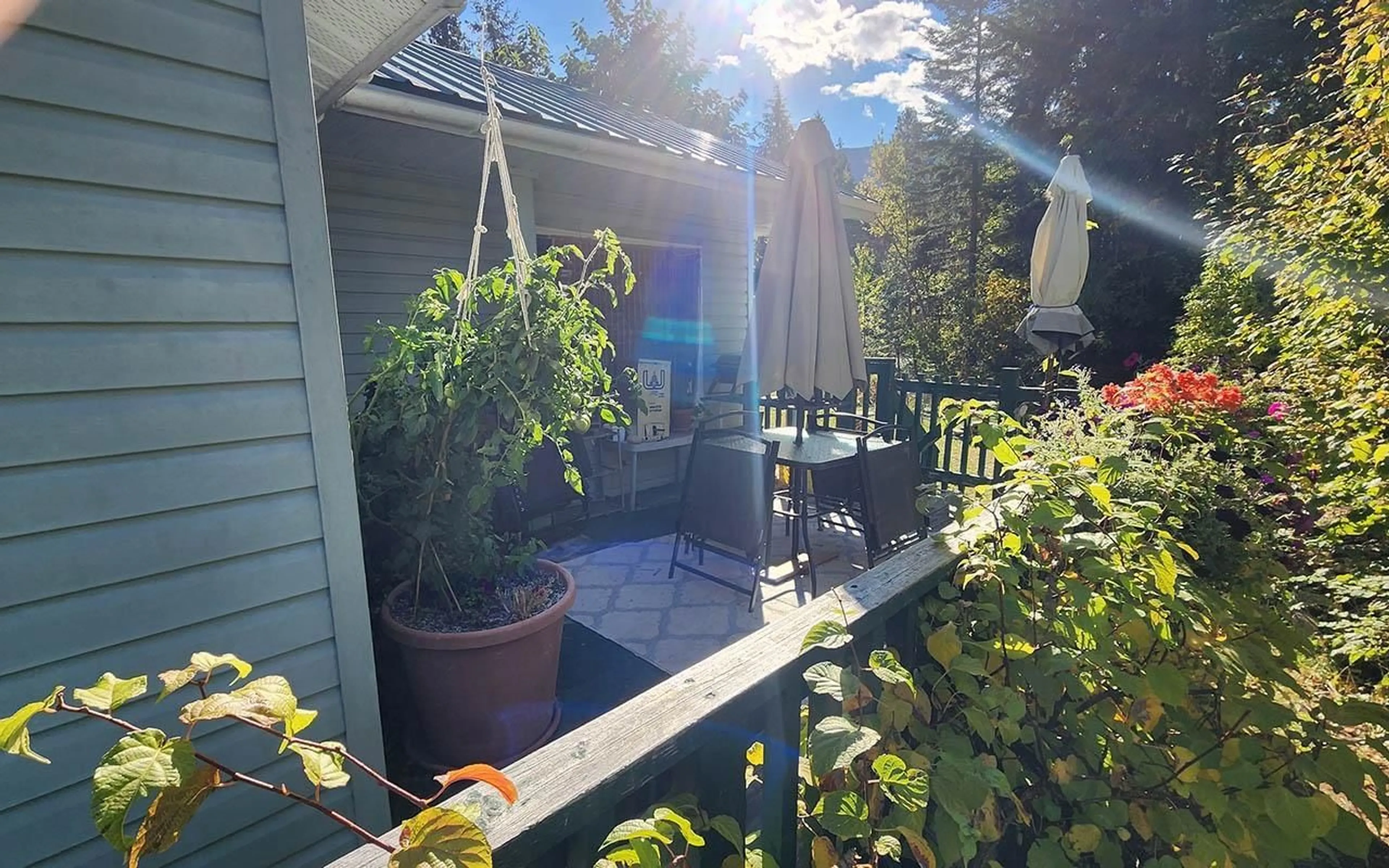 Patio, the fenced backyard for 7620 SCHOOL HOUSE Road, Balfour British Columbia V0G1C0