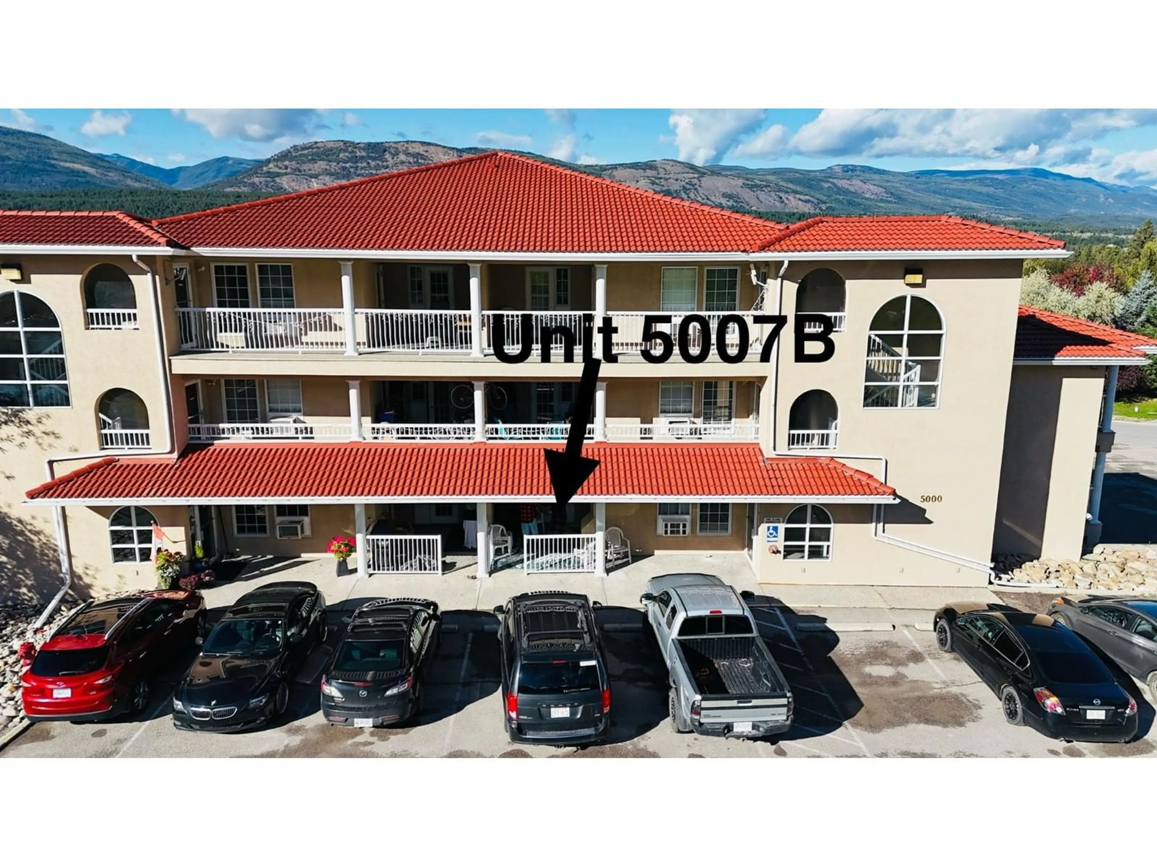 A pic from exterior of the house or condo, the front or back of building for 5052 RIVERVIEW Road Unit# 5007B, Fairmont Hot Springs British Columbia V0B1L1