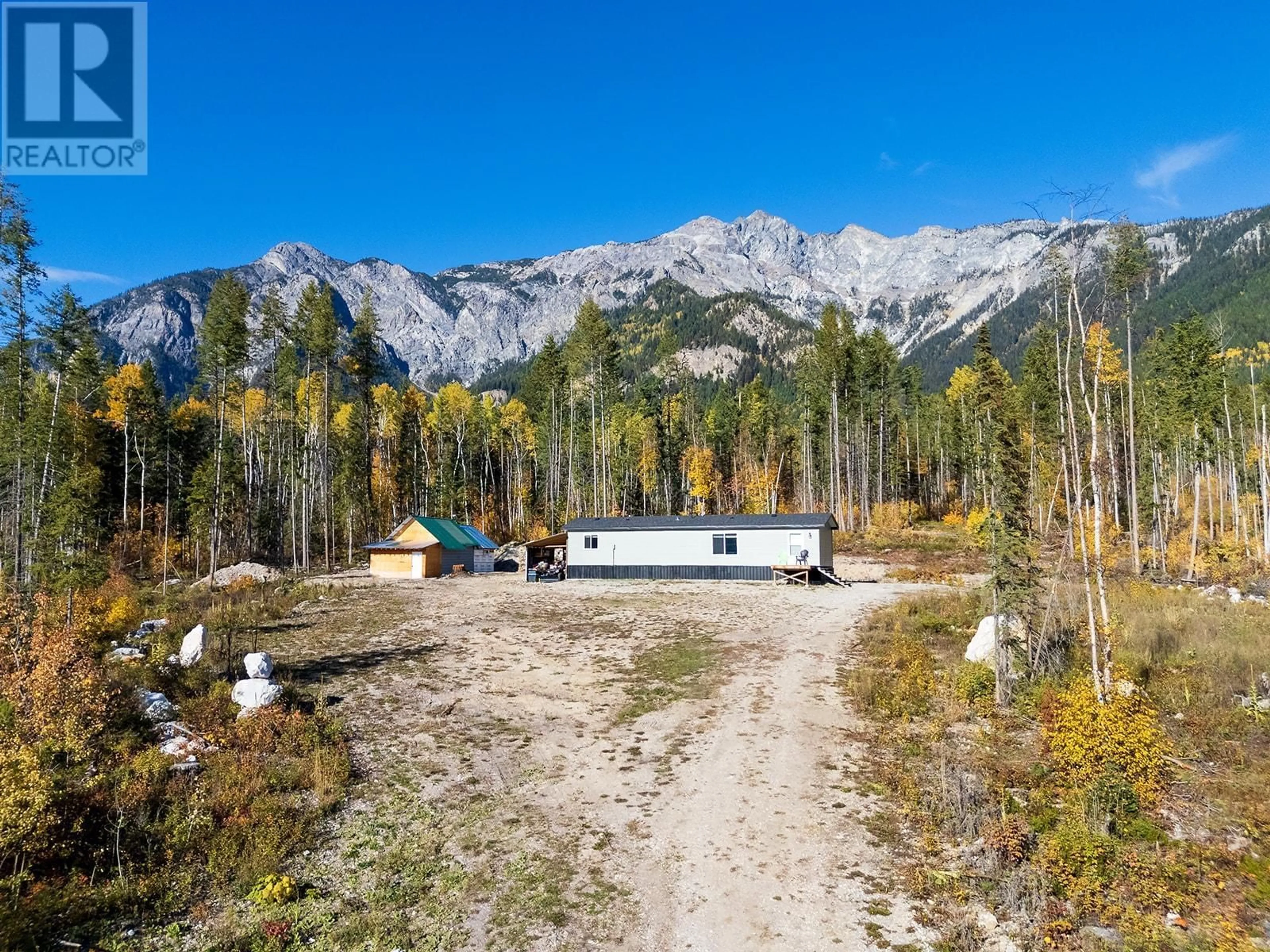 A pic from outside/outdoor area/front of a property/back of a property/a pic from drone, mountain view for 2191 CAMPBELL ROAD, Golden British Columbia V0A1H7