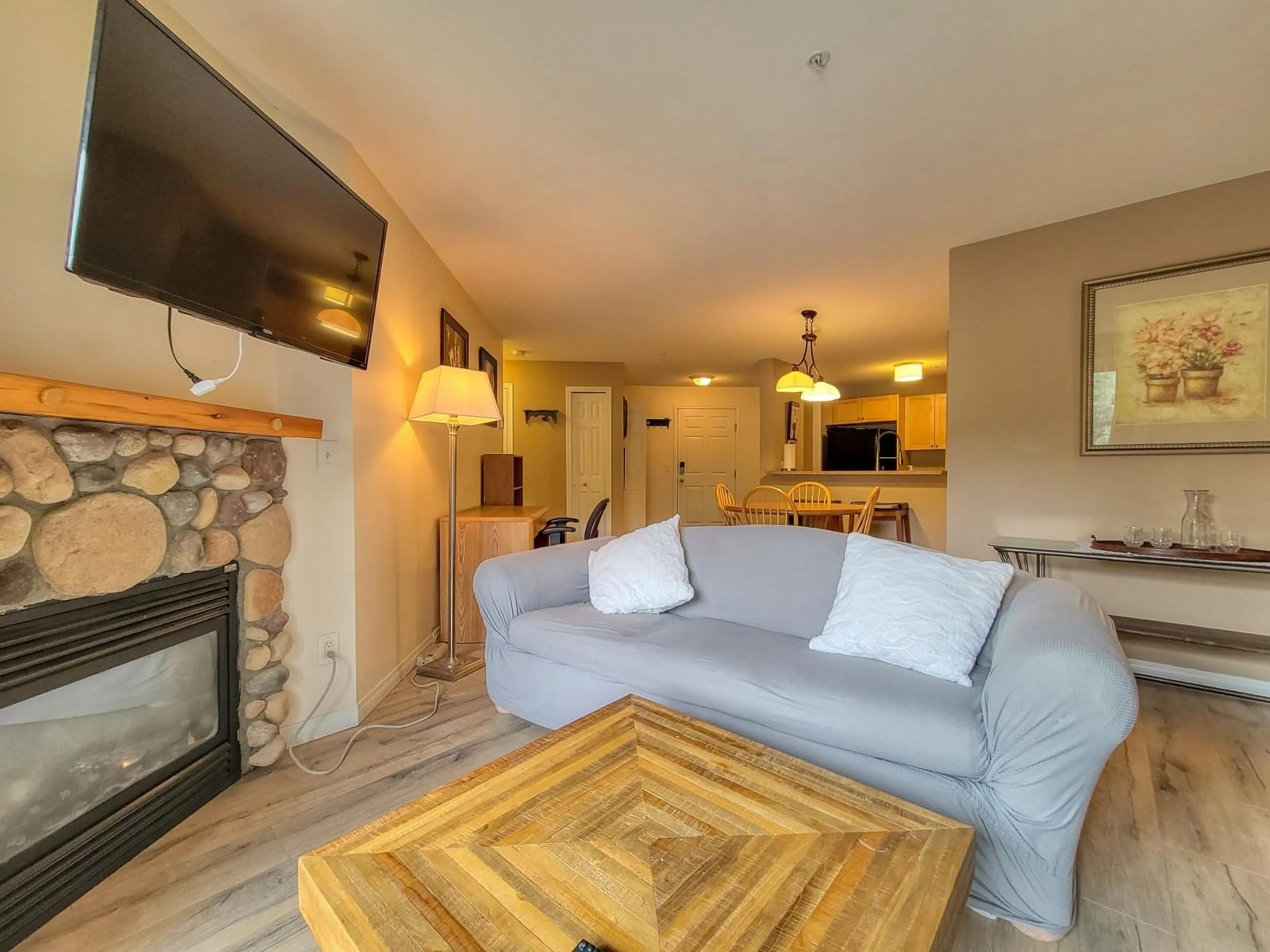 Living room, wood floors for 4875 RADIUM Boulevard Unit# 207, Radium Hot Springs British Columbia V0A1M0