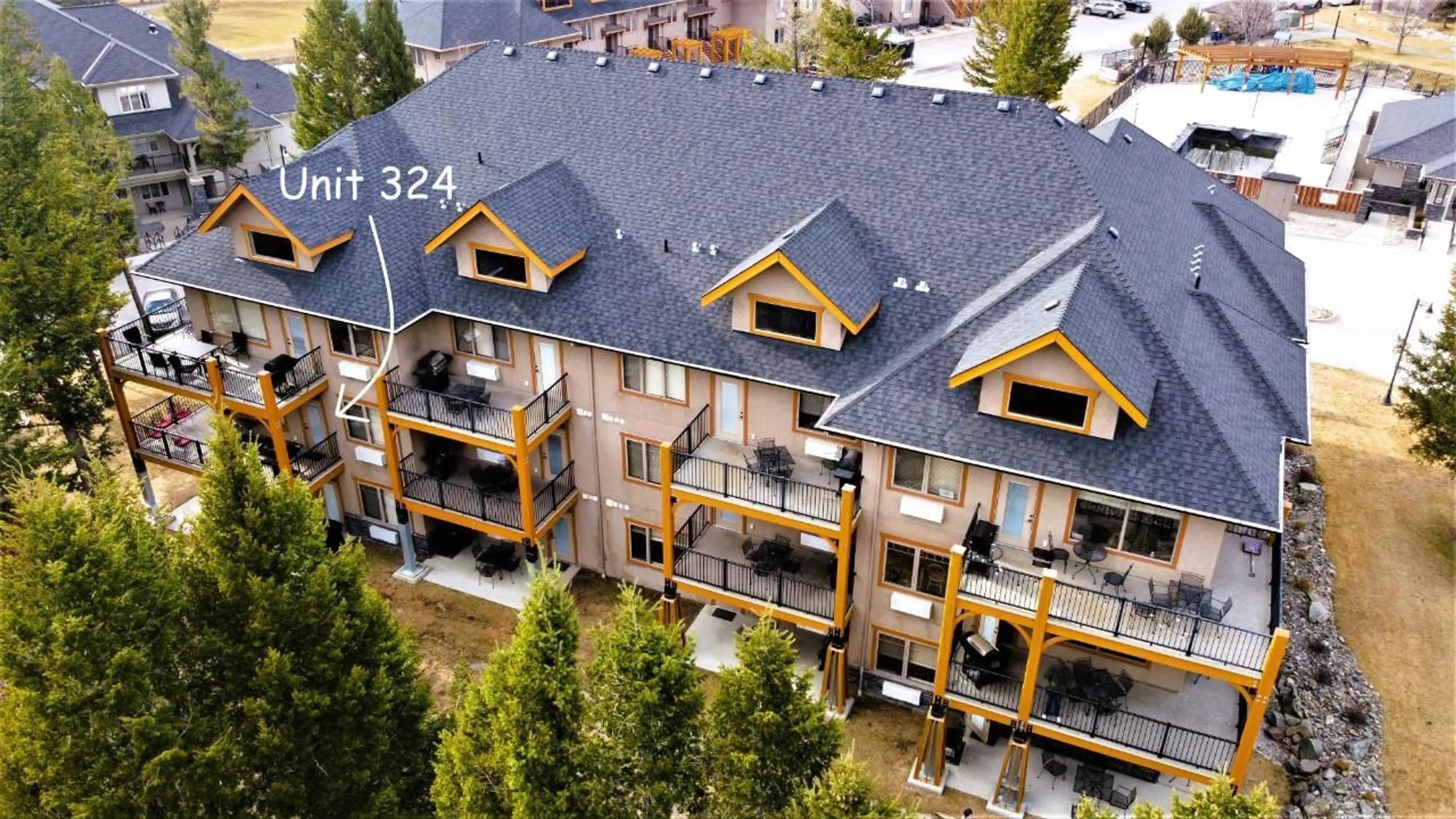 A pic from exterior of the house or condo, the front or back of building for 300 BIGHORN Boulevard Unit# 324, Radium Hot Springs British Columbia V0A1M0