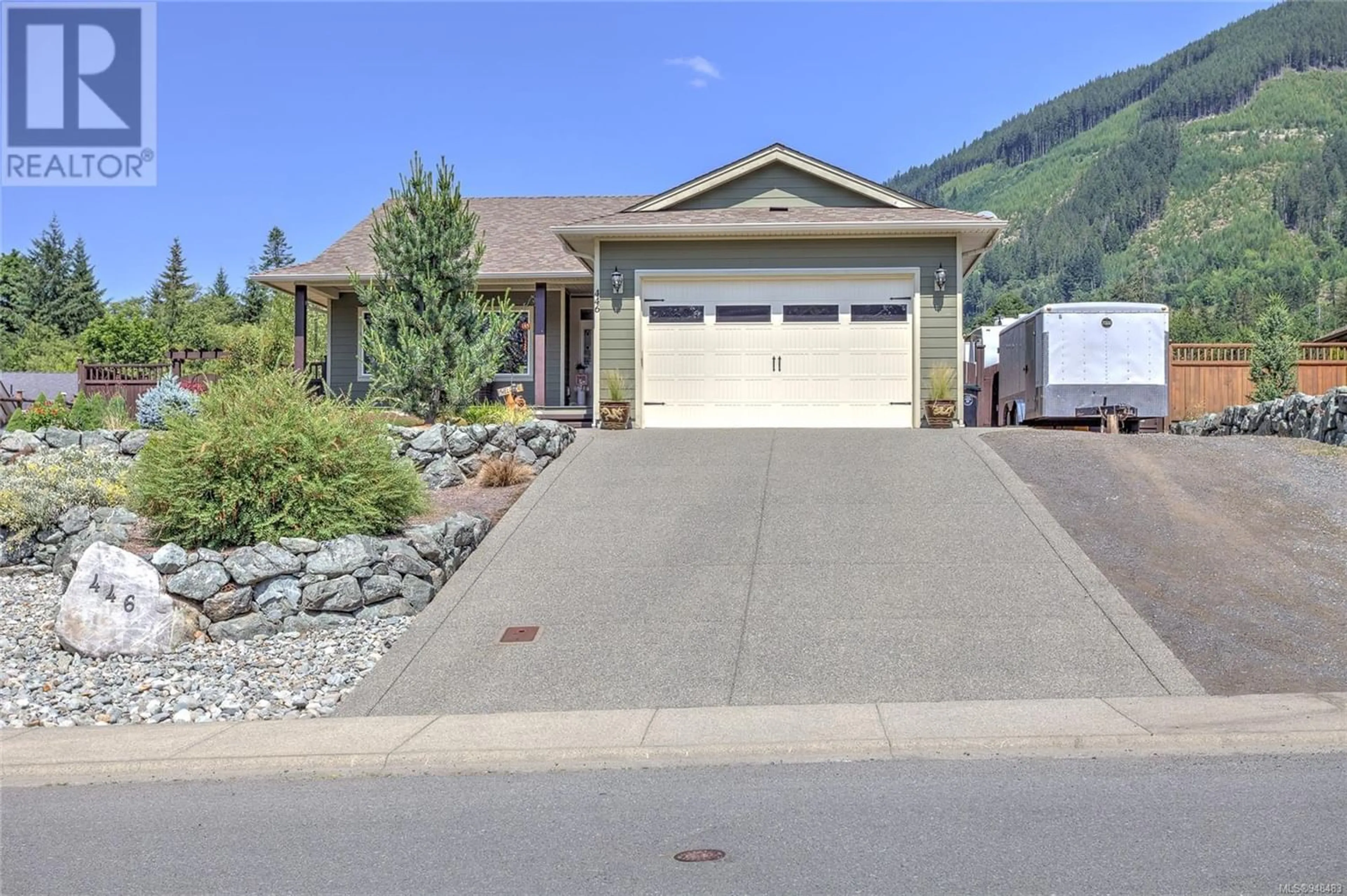 Frontside or backside of a home for 446 Mountain View Dr, Lake Cowichan British Columbia V0R2G1